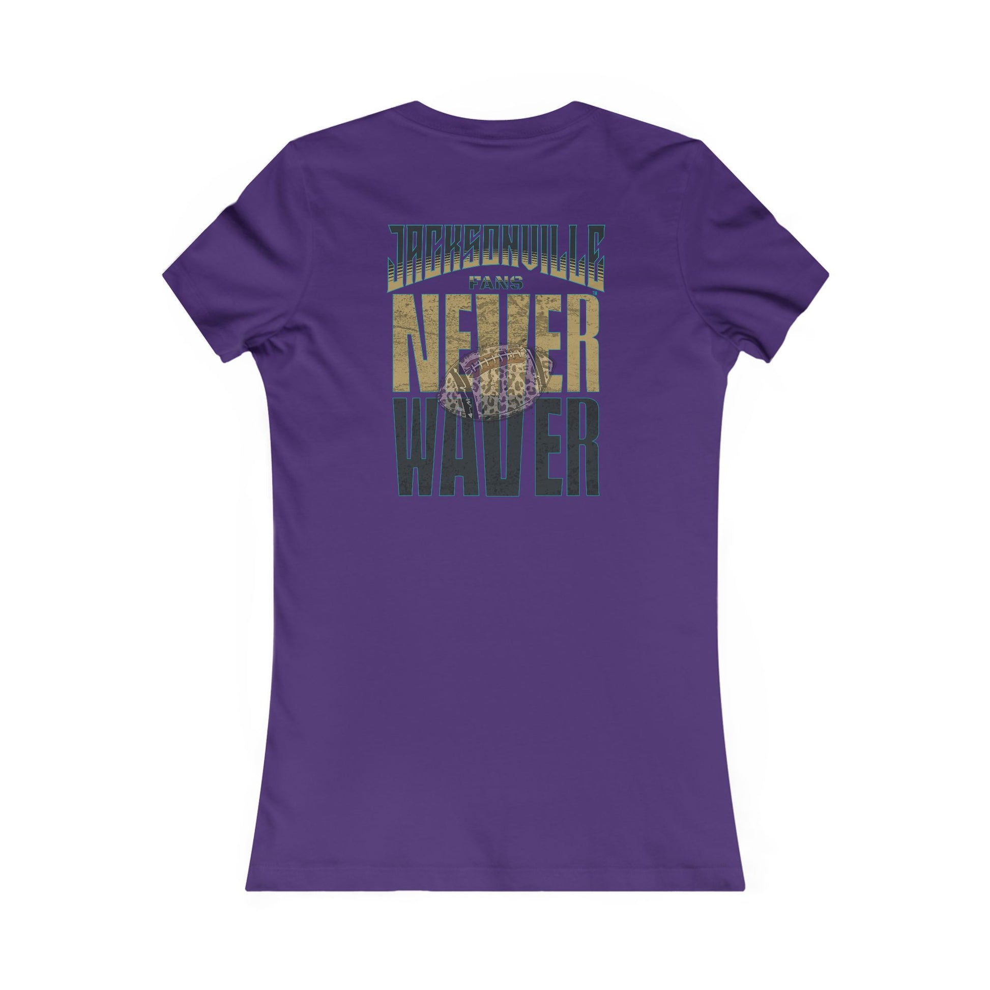 Jacksonville Fans Never Waver W-Leopard Football Women's Favorite Tee - Never Waver