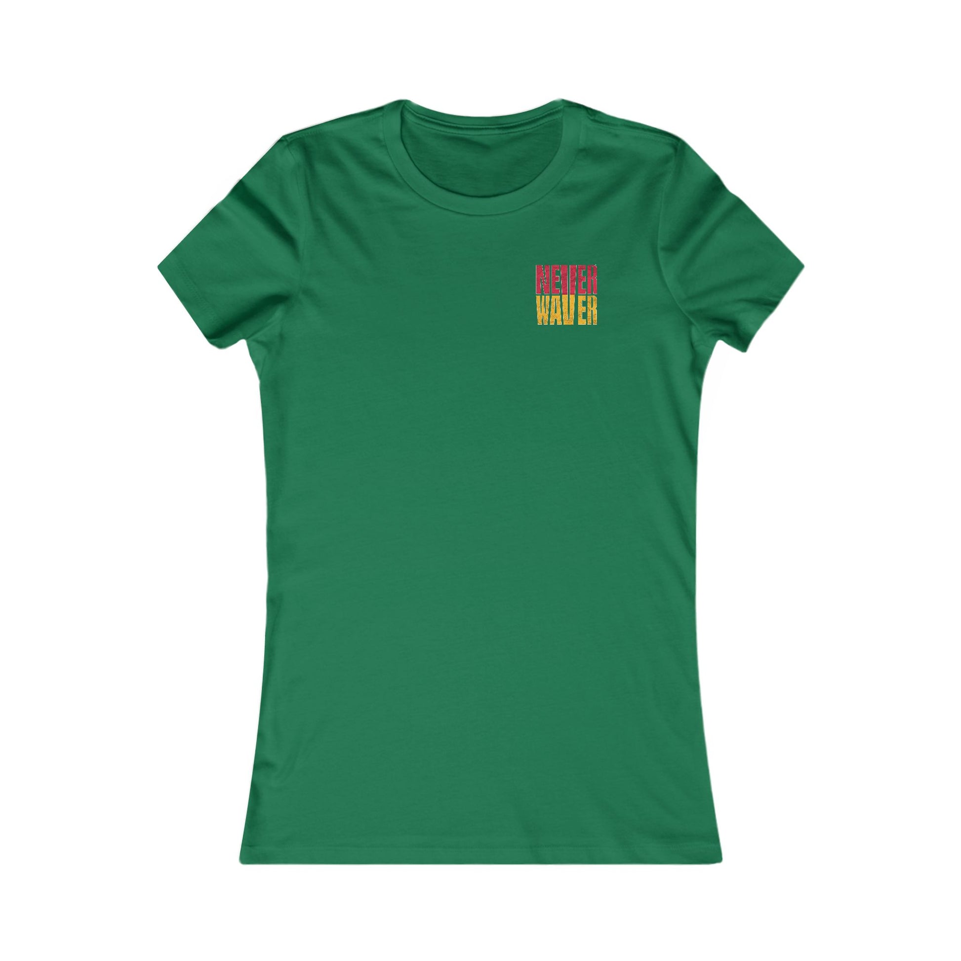 Kansas Fans Never Waver W-Leopard Football Women's Favorite Tee - Never Waver