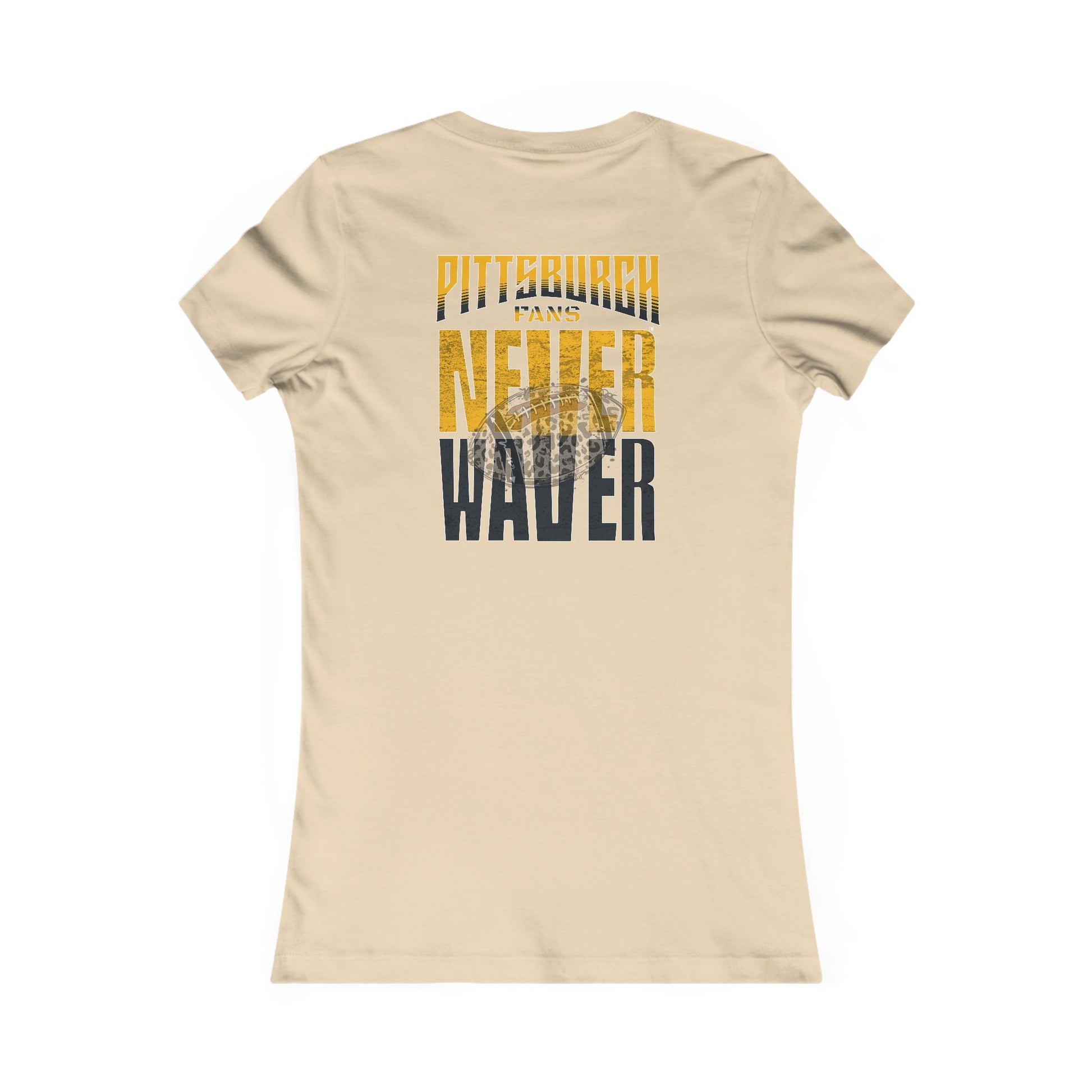 Pittsburgh Never Waver With Leopard Football Women's Favorite Tee - Never Waver