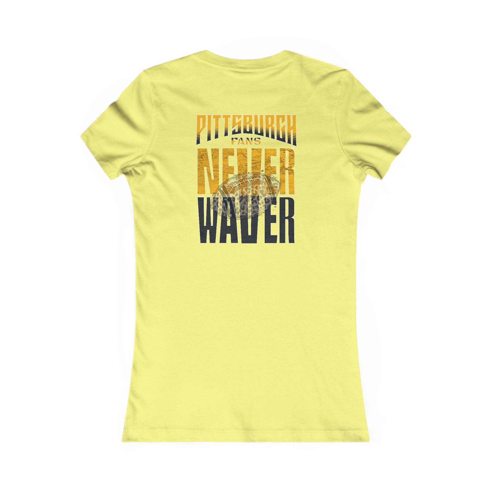Pittsburgh Never Waver With Leopard Football Women's Favorite Tee - Never Waver