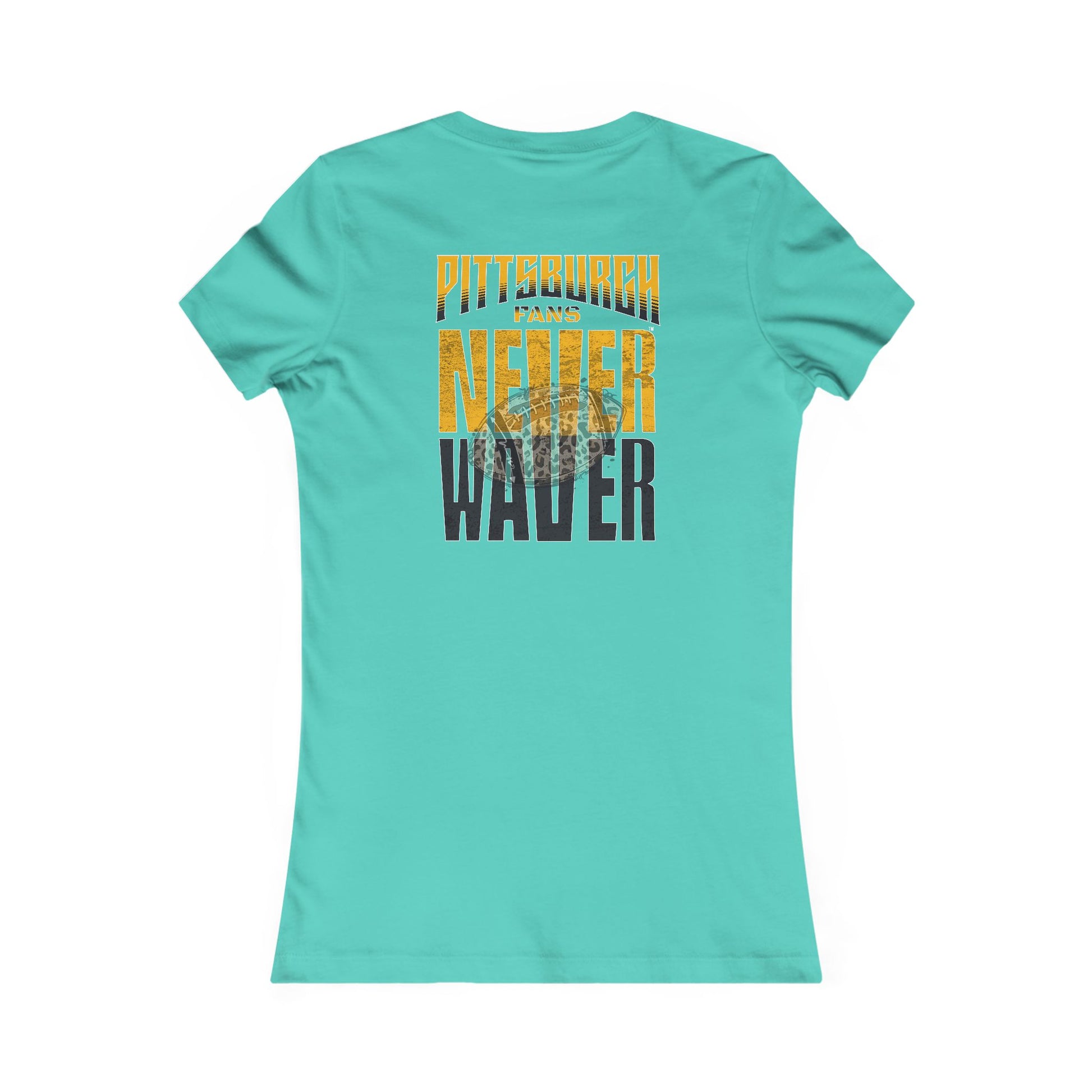 Pittsburgh Never Waver With Leopard Football Women's Favorite Tee - Never Waver