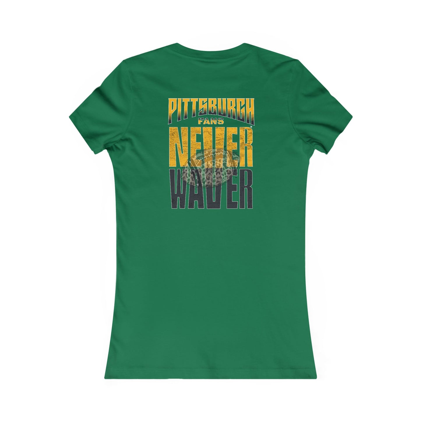 Pittsburgh Never Waver With Leopard Football Women's Favorite Tee - Never Waver