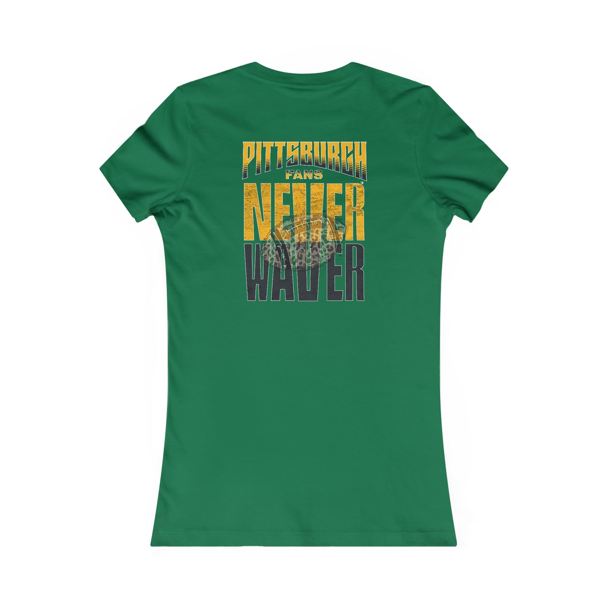 Pittsburgh Never Waver With Leopard Football Women's Favorite Tee - Never Waver