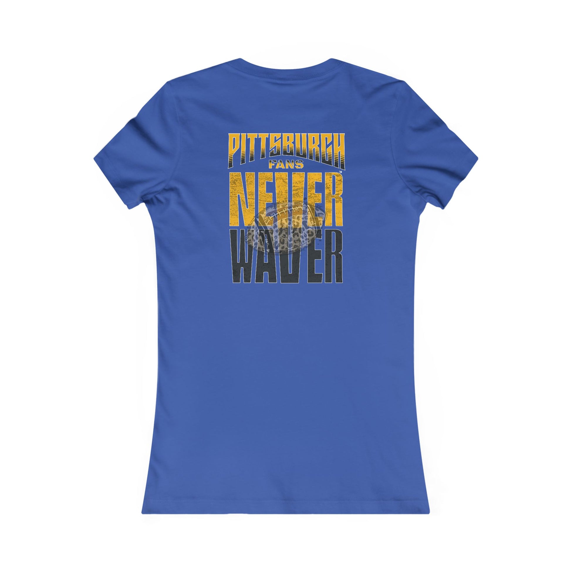 Pittsburgh Never Waver With Leopard Football Women's Favorite Tee - Never Waver
