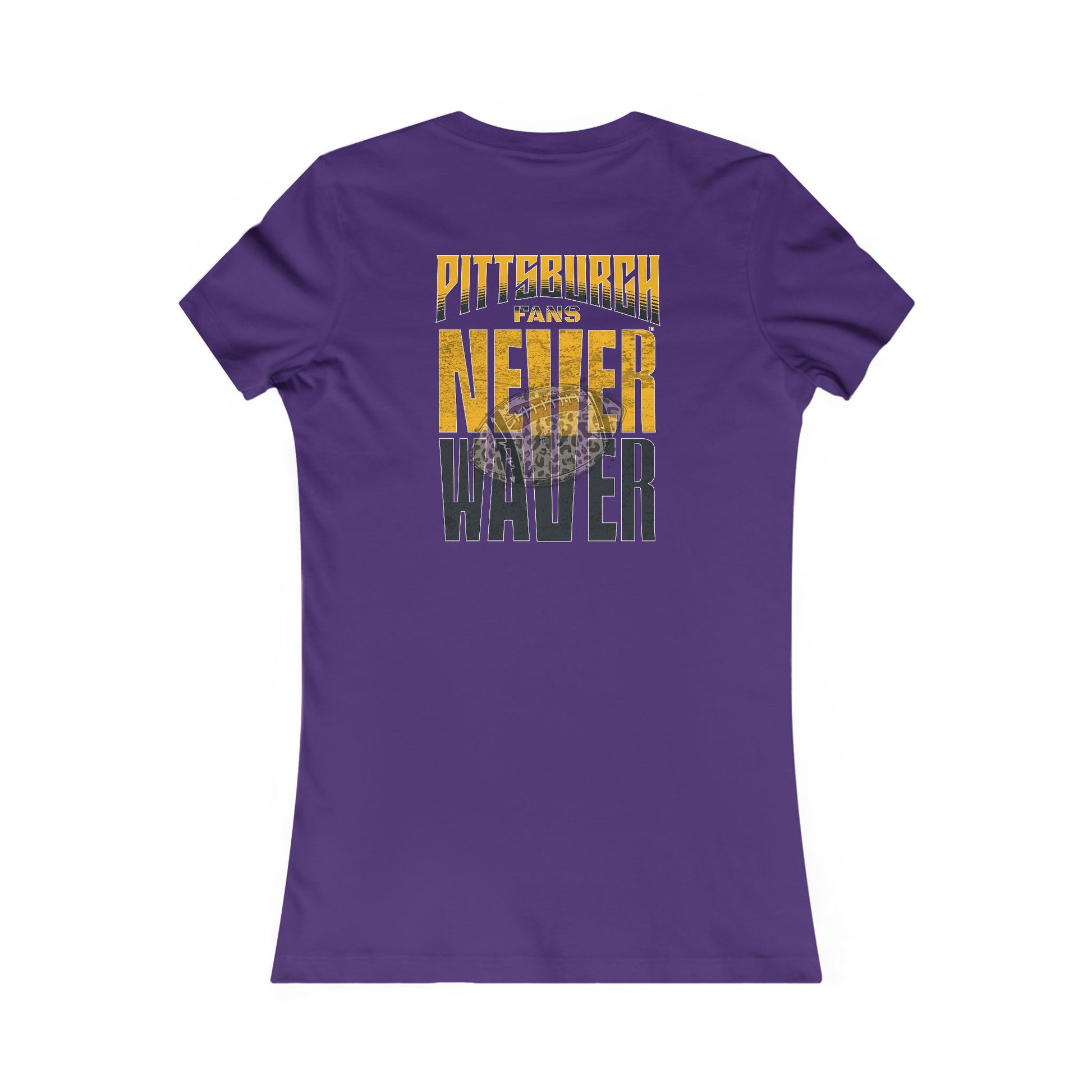 Pittsburgh Never Waver With Leopard Football Women's Favorite Tee - Never Waver