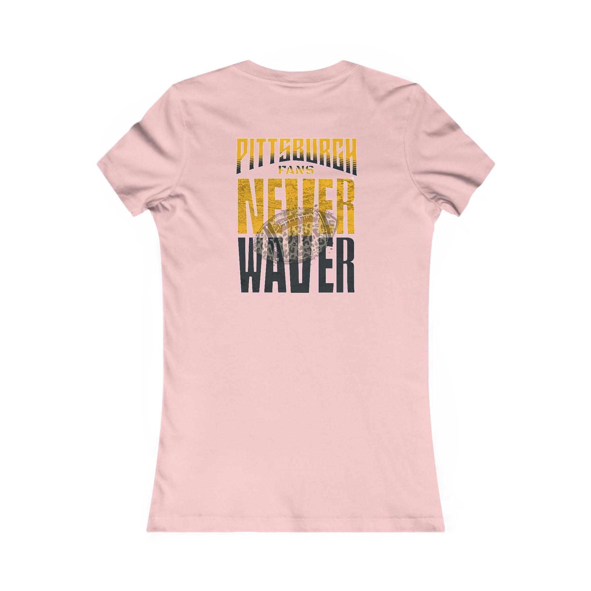 Pittsburgh Never Waver With Leopard Football Women's Favorite Tee - Never Waver