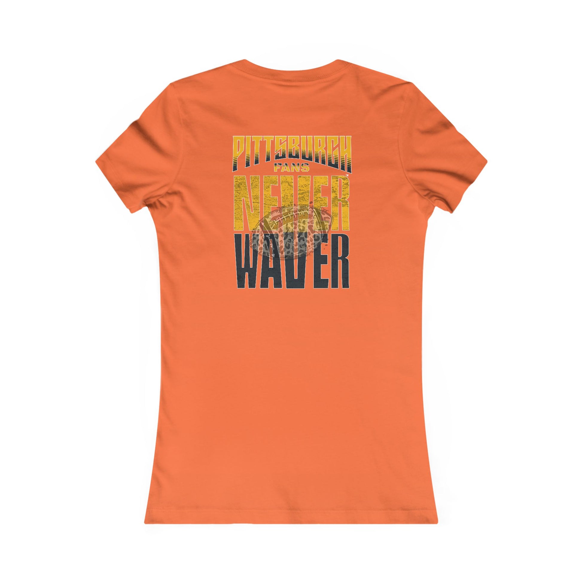Pittsburgh Never Waver With Leopard Football Women's Favorite Tee - Never Waver