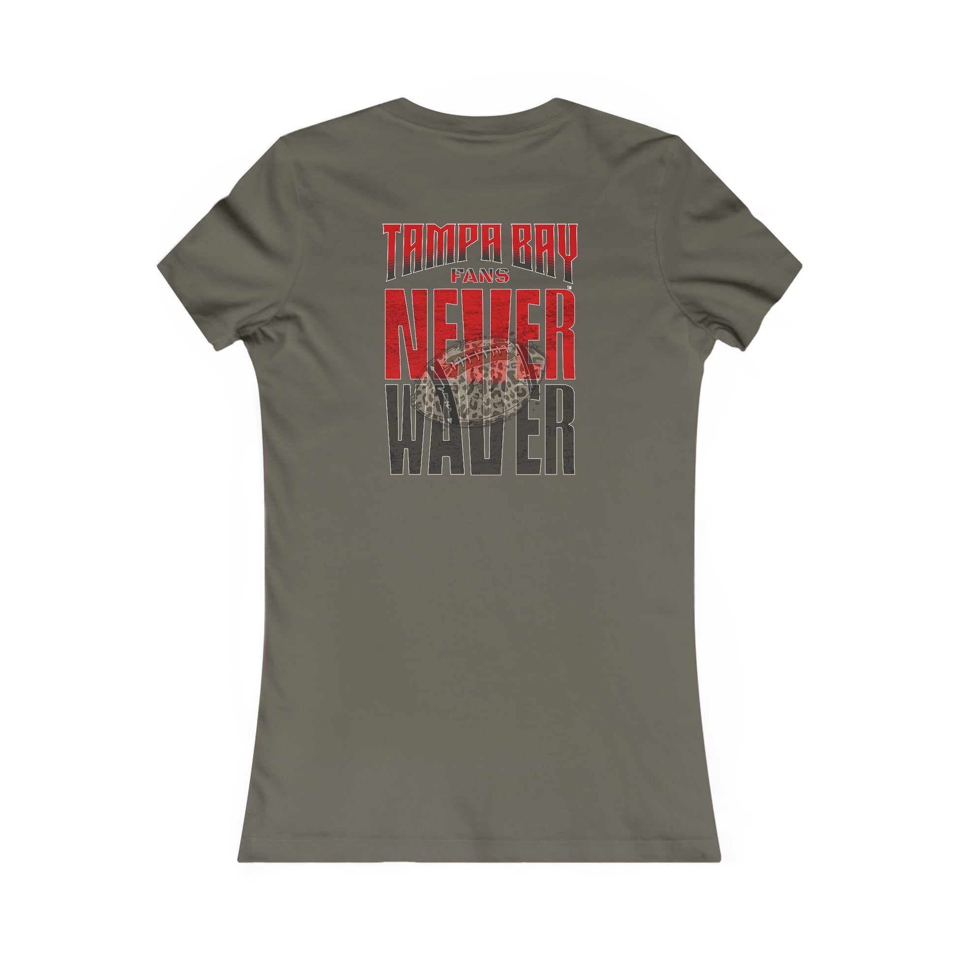 Tampa Bay Fans Never Waver With Leopard Football Women's Favorite Tee - Never Waver