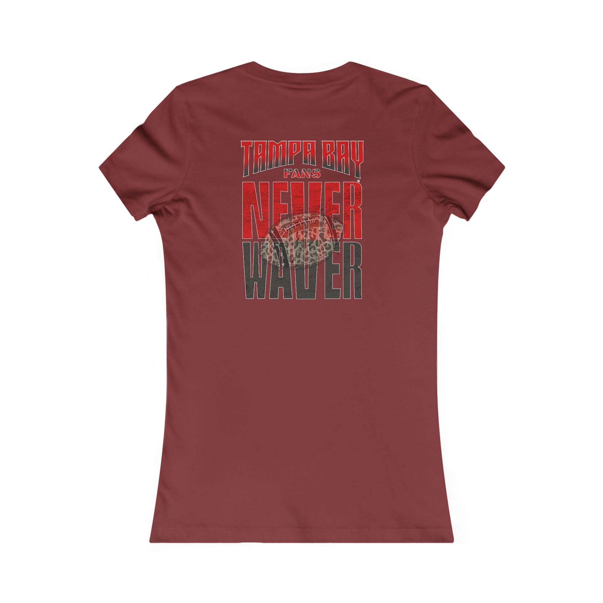 Tampa Bay Fans Never Waver With Leopard Football Women's Favorite Tee - Never Waver