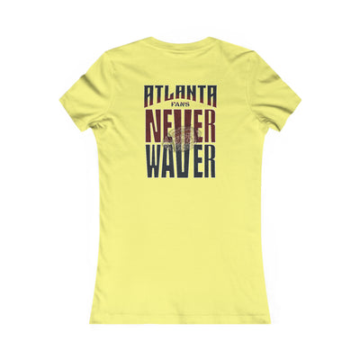 Atlanta Fans Never Waver W-Leopard Football Women's Favorite Tee - Never Waver