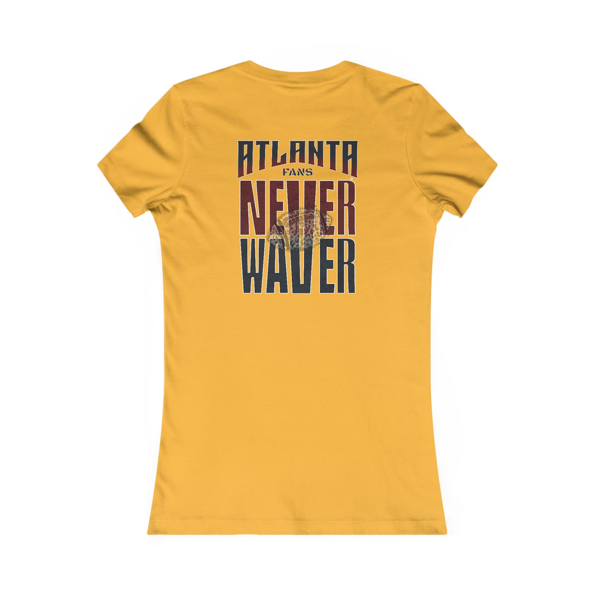 Atlanta Fans Never Waver W-Leopard Football Women's Favorite Tee - Never Waver