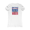 Buffalo Fans Never Waver W-Leopard Football Women's Favorite Tee - Never Waver