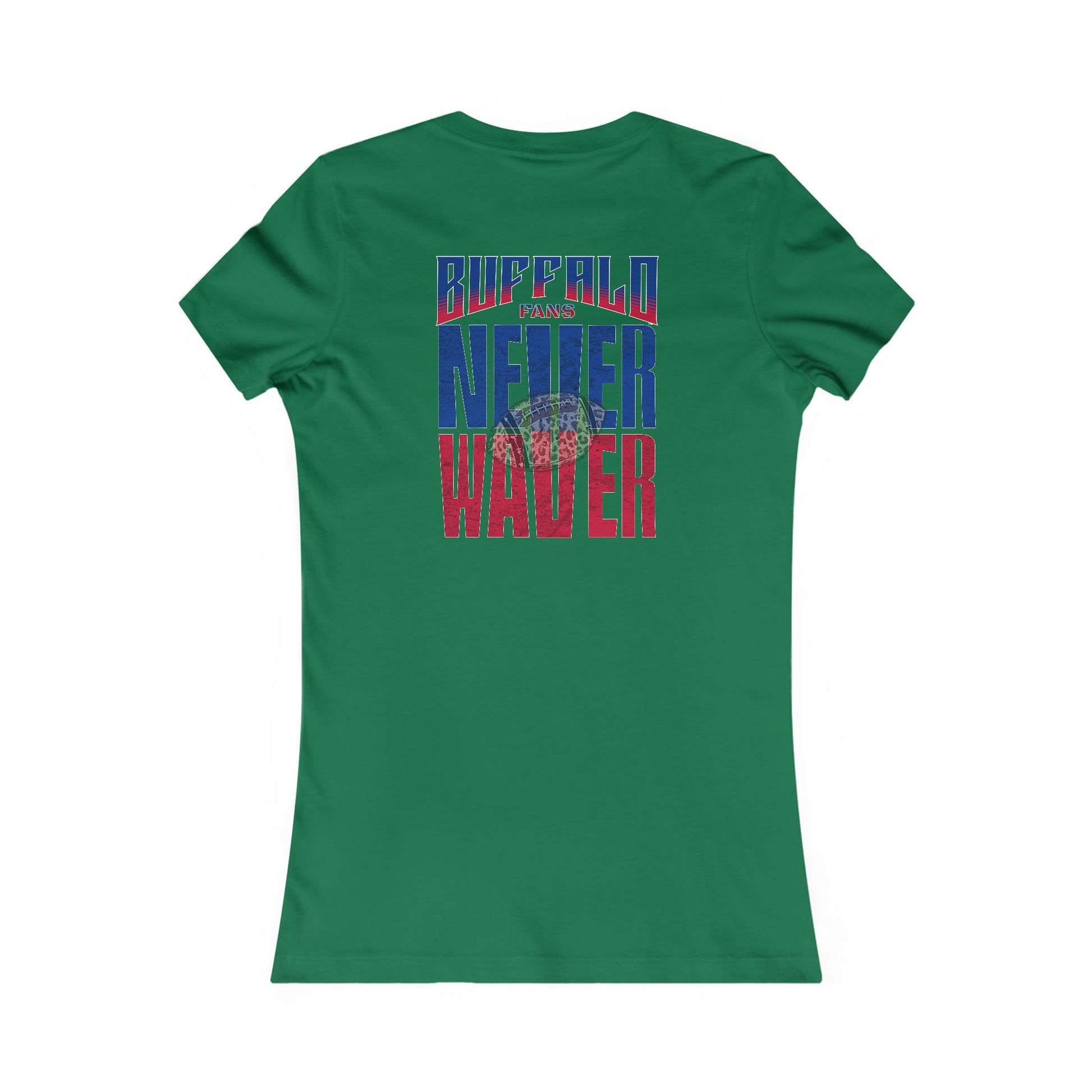 Buffalo Fans Never Waver W-Leopard Football Women's Favorite Tee - Never Waver