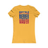 Buffalo Fans Never Waver W-Leopard Football Women's Favorite Tee - Never Waver