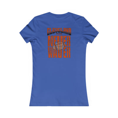 Cleveland Fans Never Waver W-Leopard Football Women's Favorite Tee - Never Waver