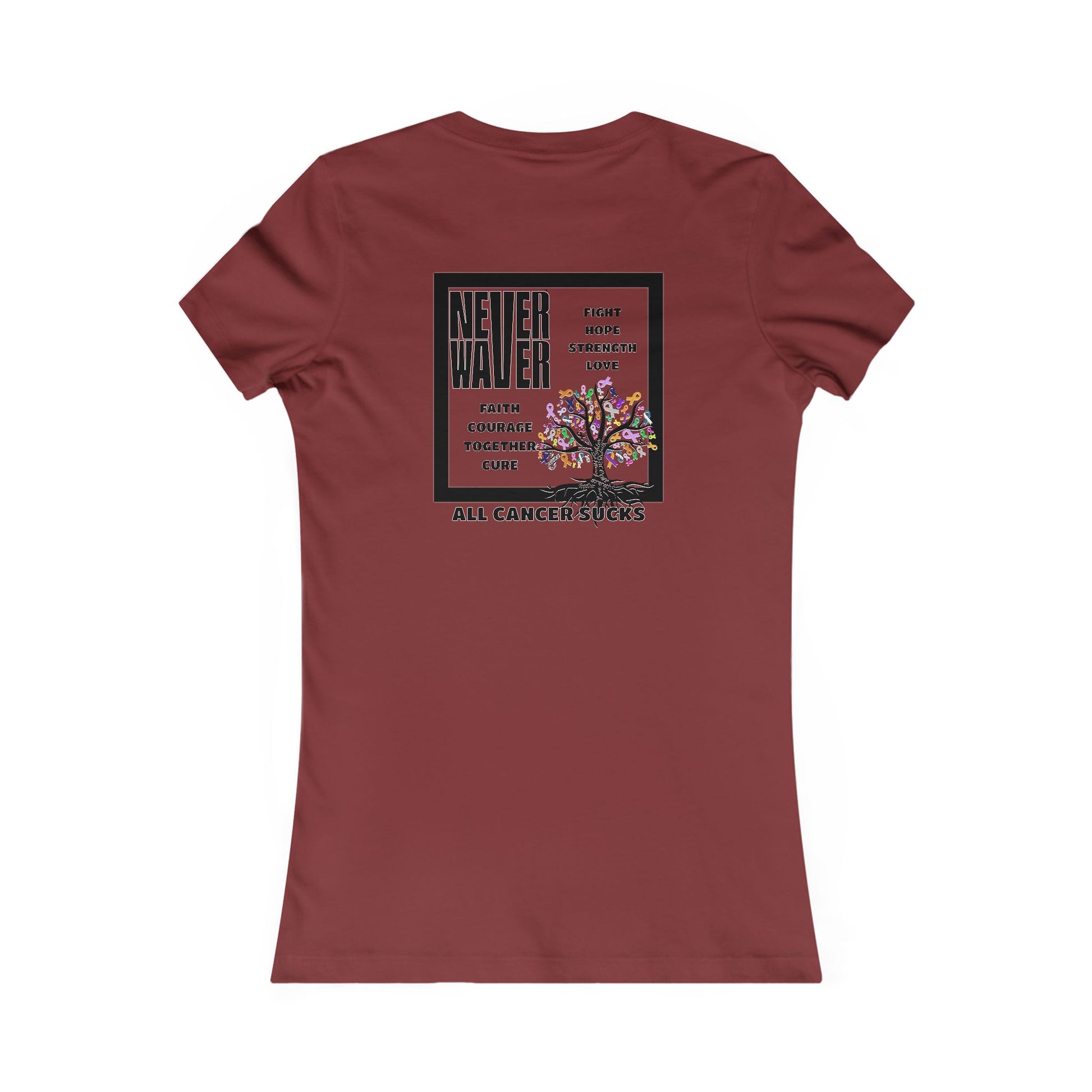 Never Waver Tree of Cancer RibbonsWomen's Favorite Tee - Never Waver
