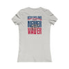 New England Fans Never Waver W-Leopard Football Women's Favorite Tee - Never Waver