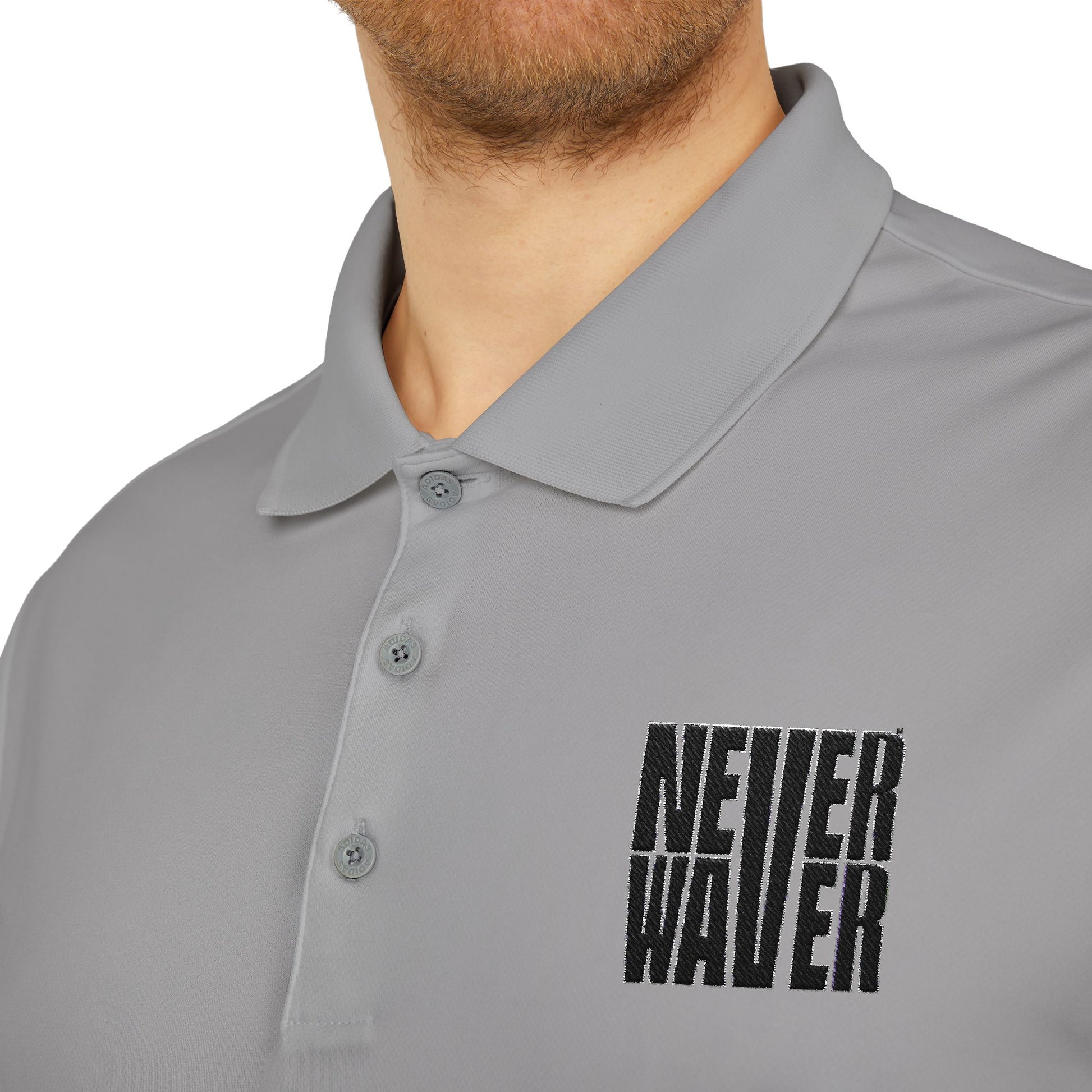 Never Waver Embroidered adidas Unisex Performance Polo - Never Waver