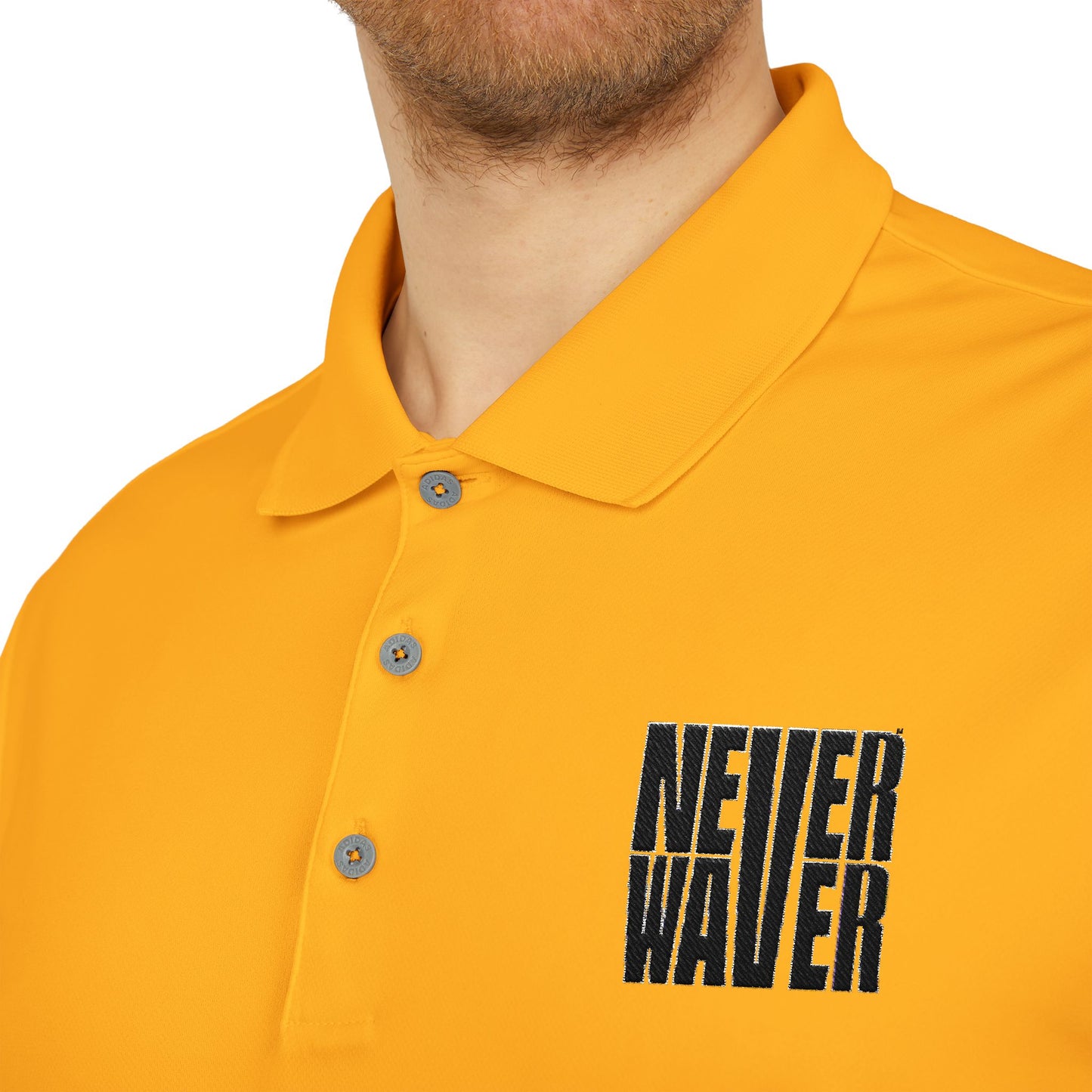 Never Waver Embroidered adidas Unisex Performance Polo - Never Waver