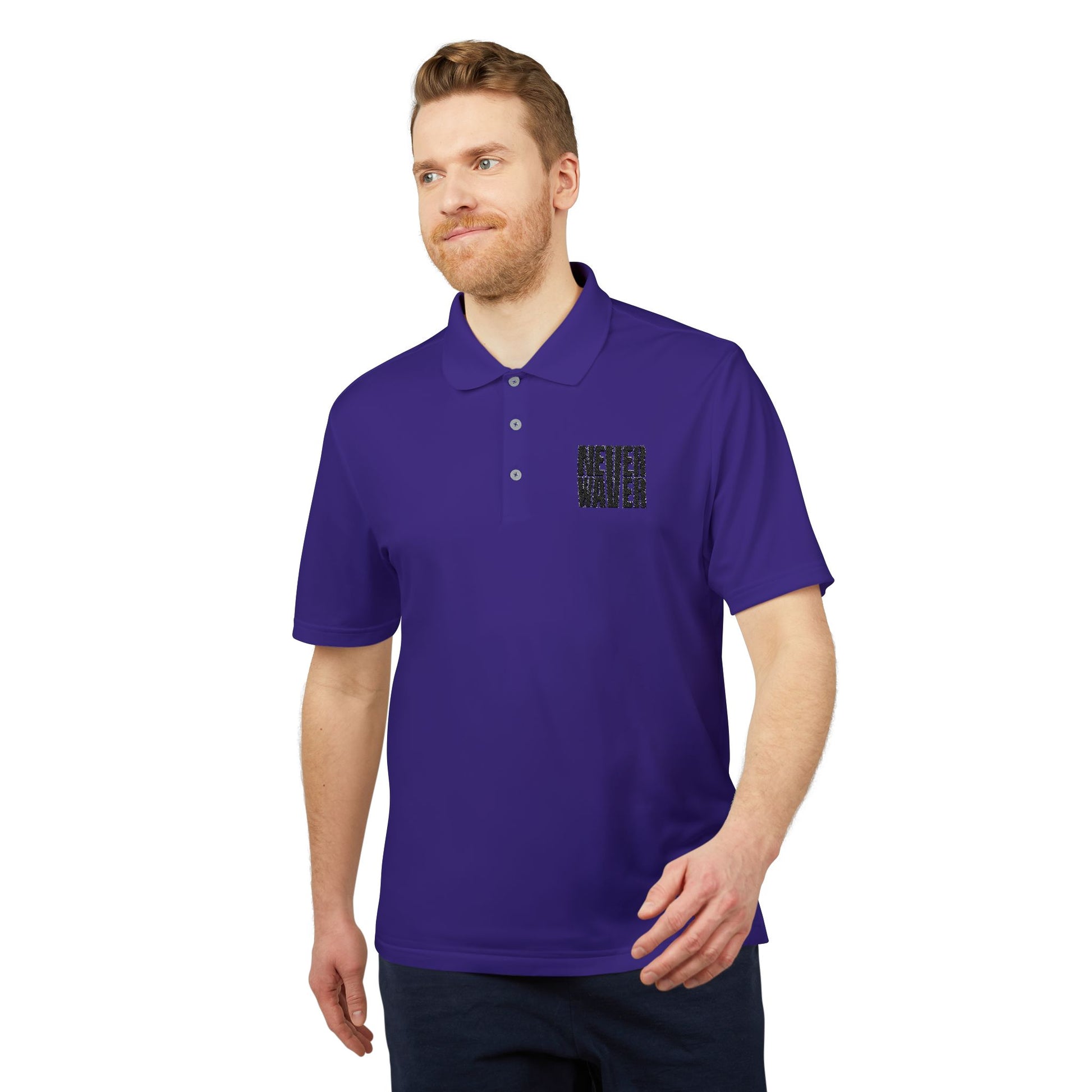 Never Waver Embroidered adidas Unisex Performance Polo - Never Waver