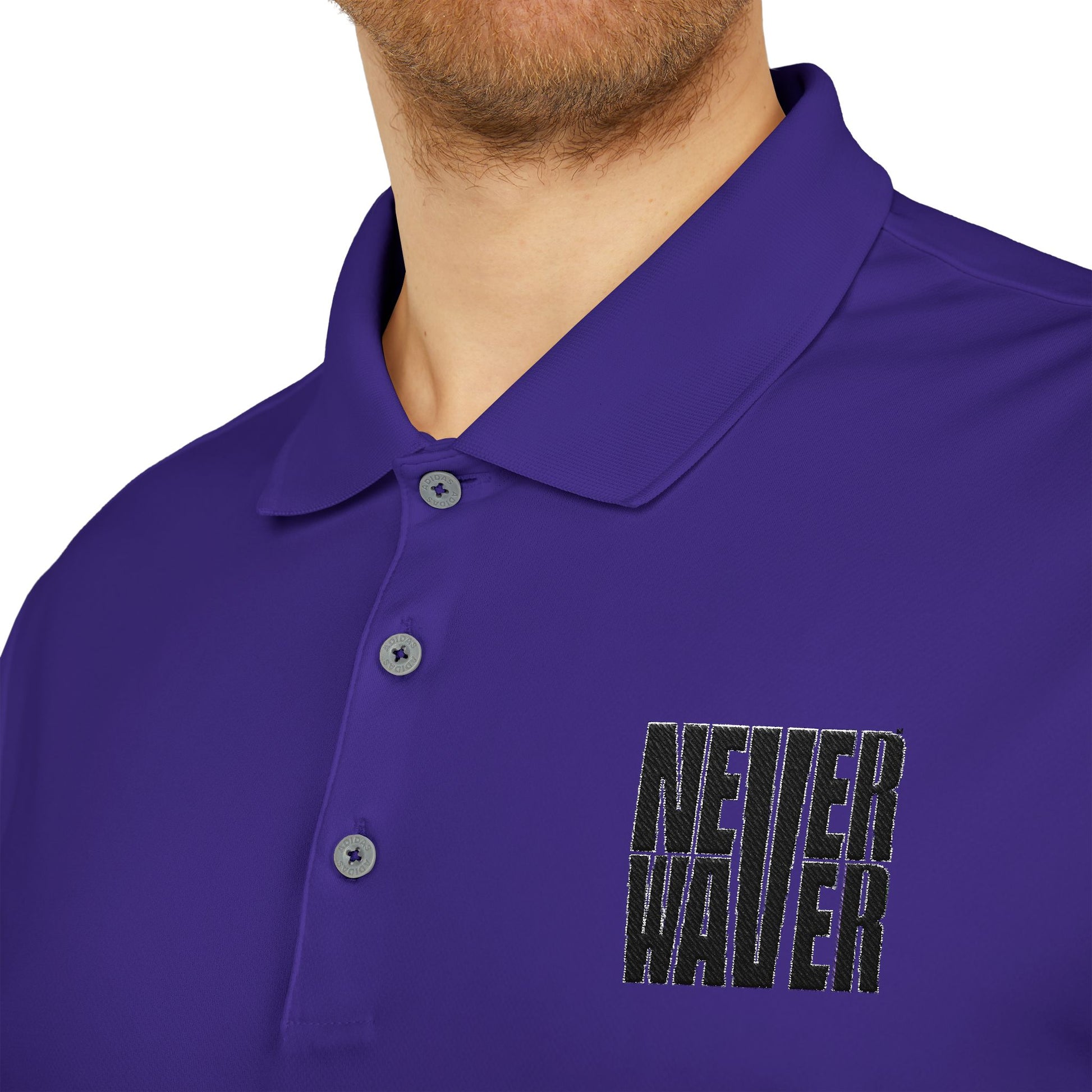 Never Waver Embroidered adidas Unisex Performance Polo - Never Waver