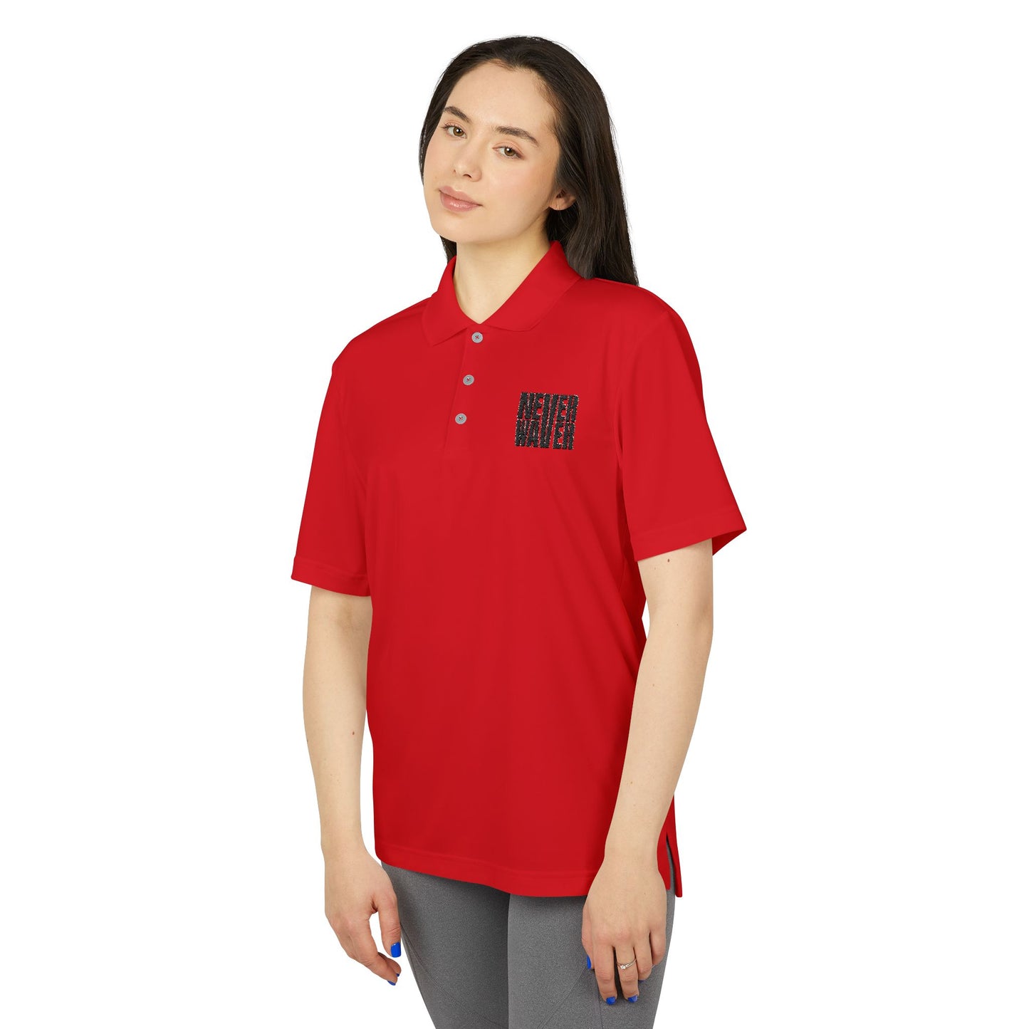 Never Waver Embroidered adidas Unisex Performance Polo - Never Waver