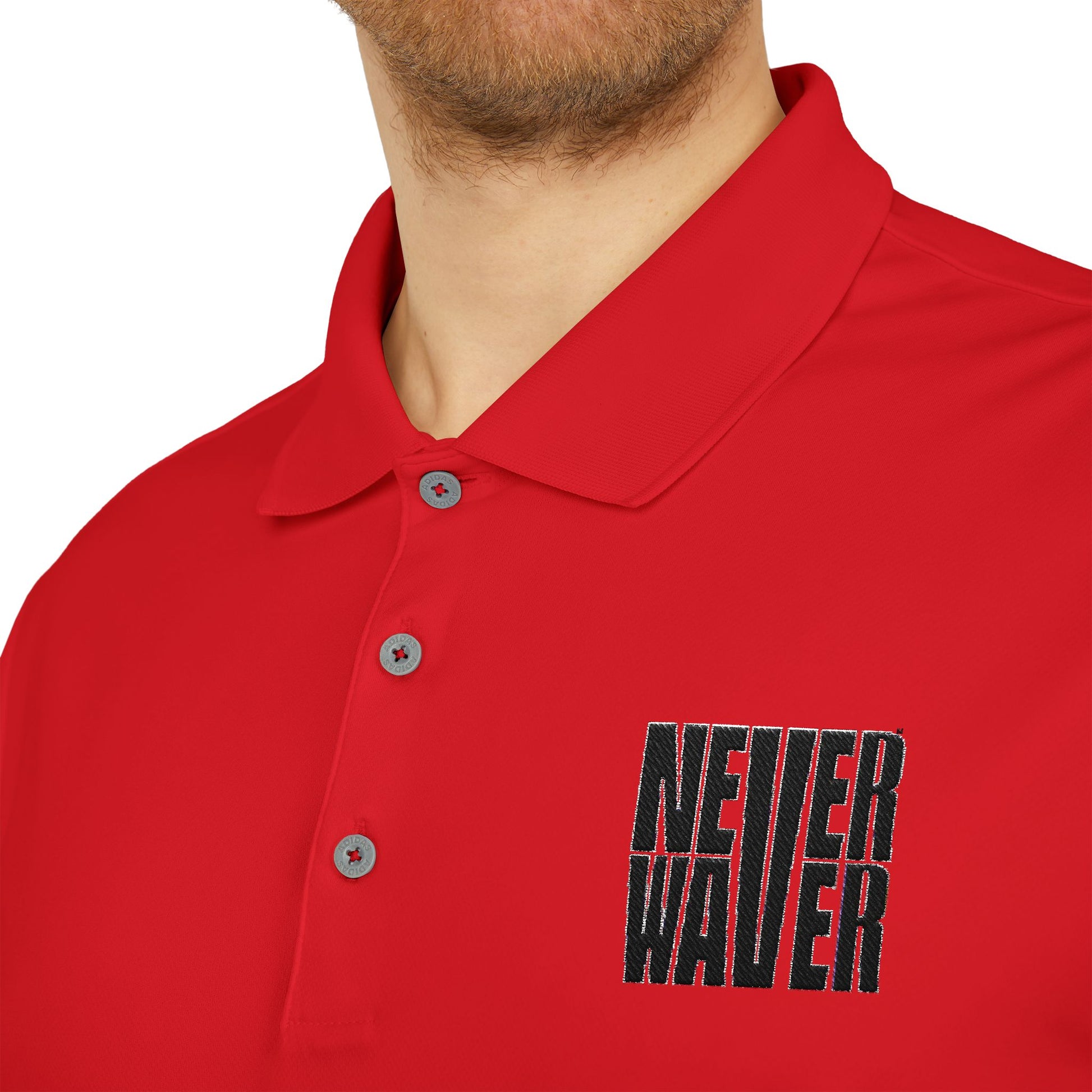 Never Waver Embroidered adidas Unisex Performance Polo - Never Waver