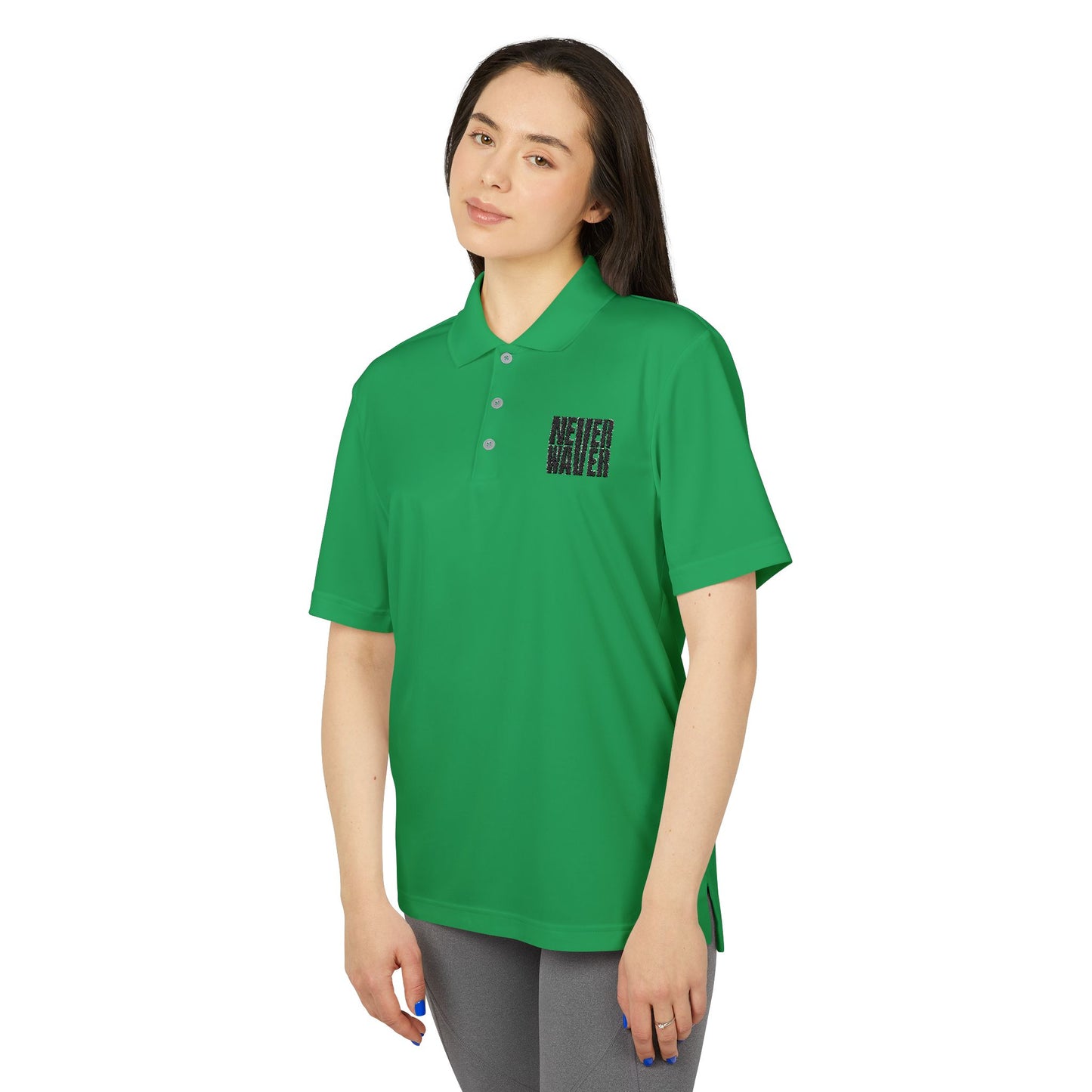 Never Waver Embroidered adidas Unisex Performance Polo - Never Waver