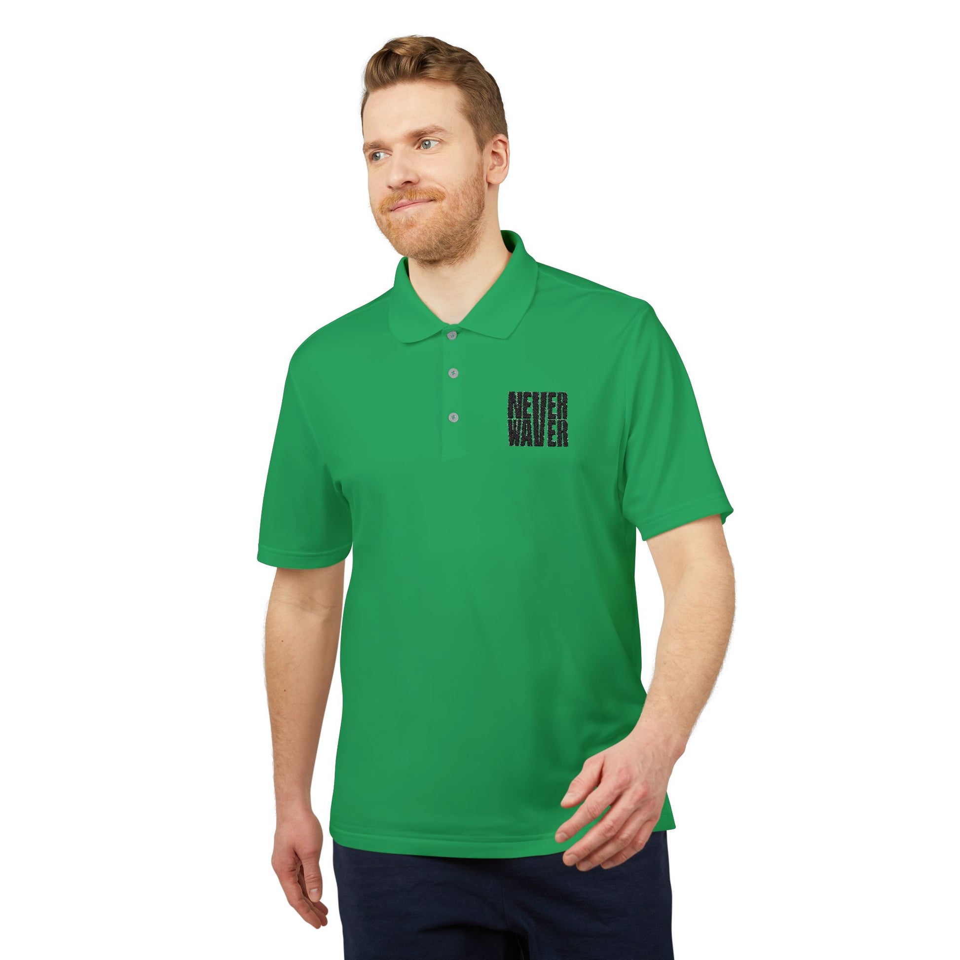 Never Waver Embroidered adidas Unisex Performance Polo - Never Waver