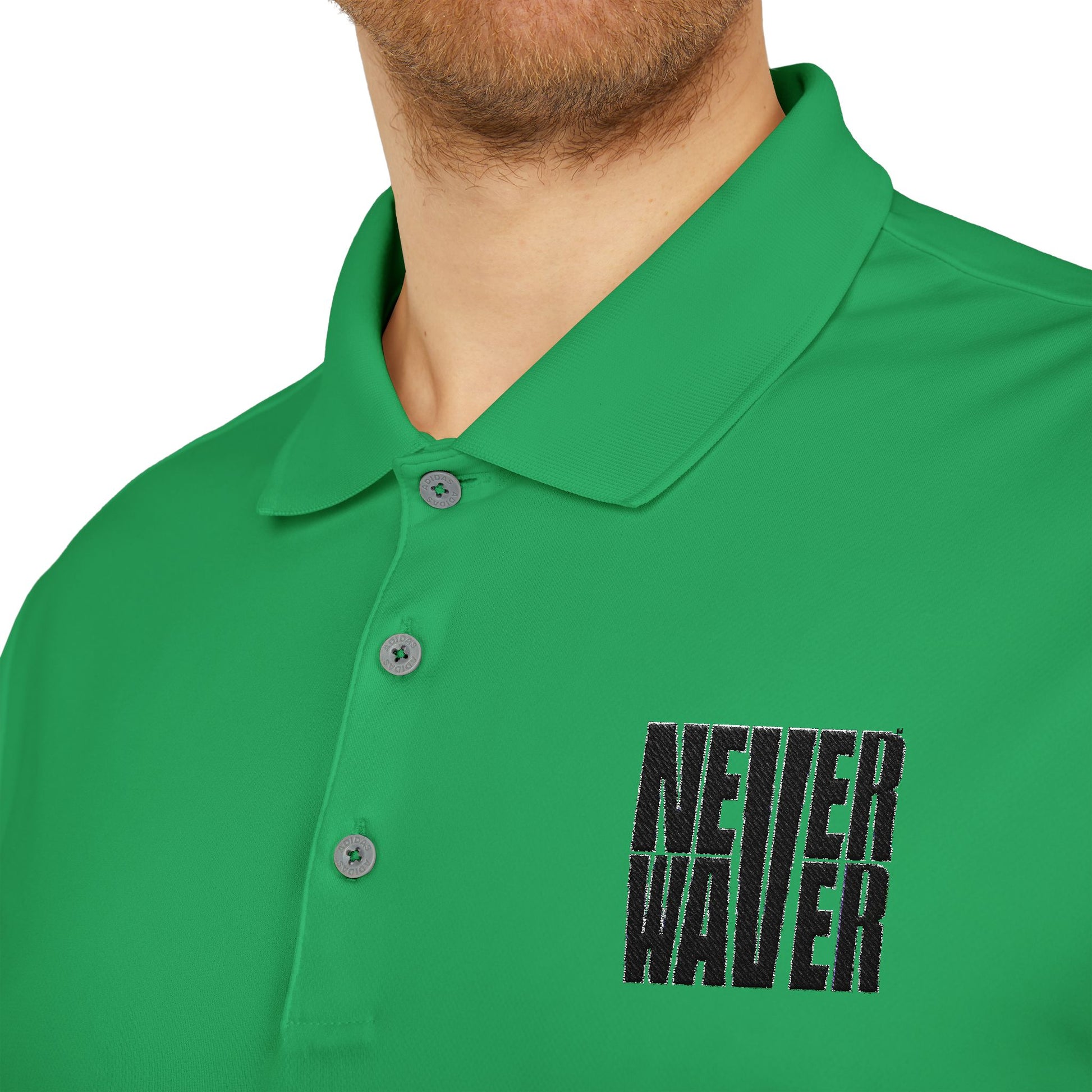 Never Waver Embroidered adidas Unisex Performance Polo - Never Waver