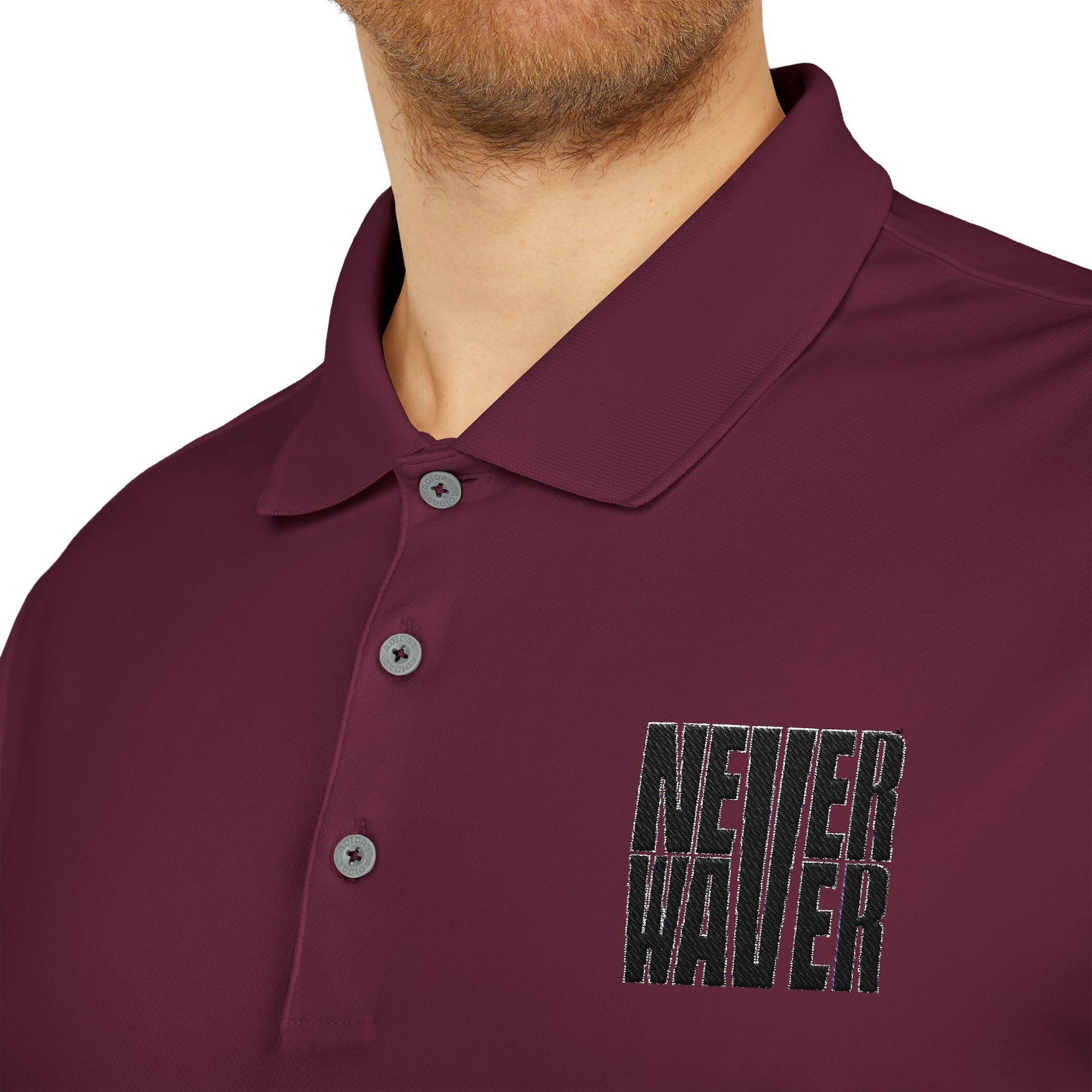 Never Waver Embroidered adidas Unisex Performance Polo - Never Waver