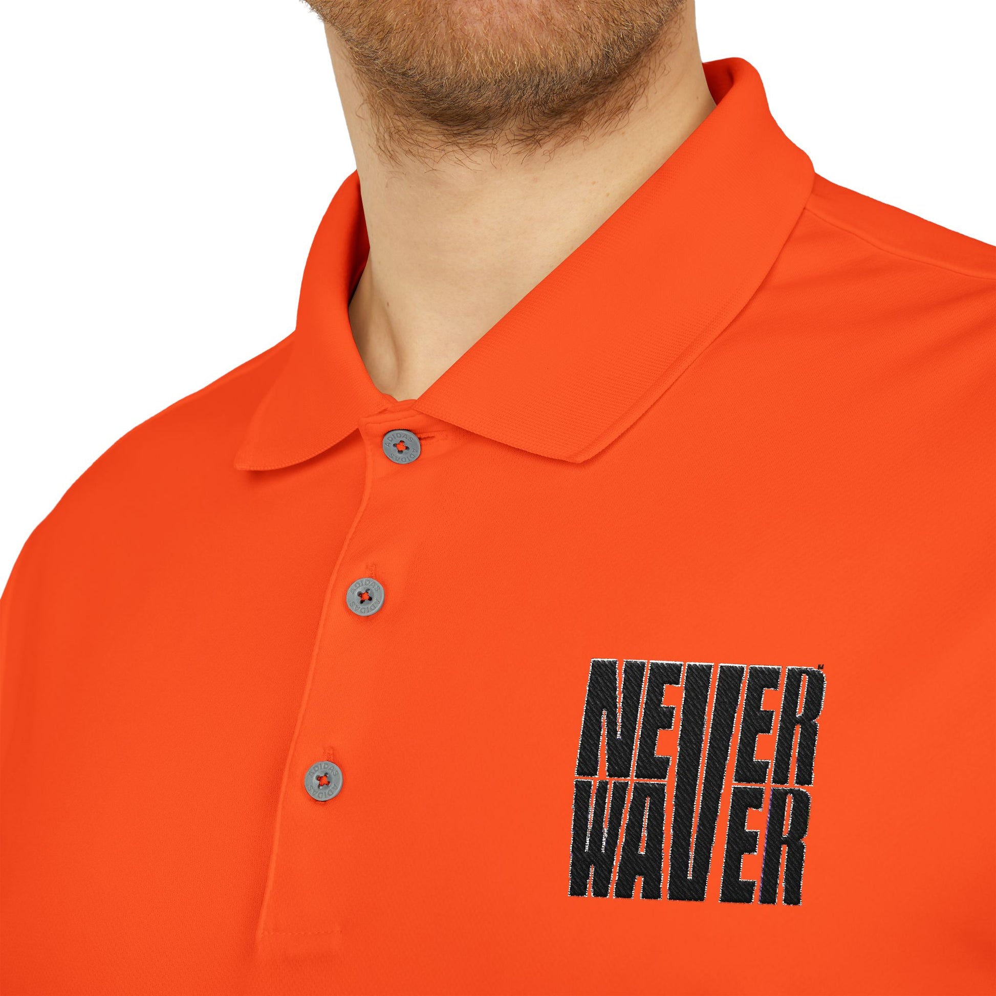Never Waver Embroidered adidas Unisex Performance Polo - Never Waver