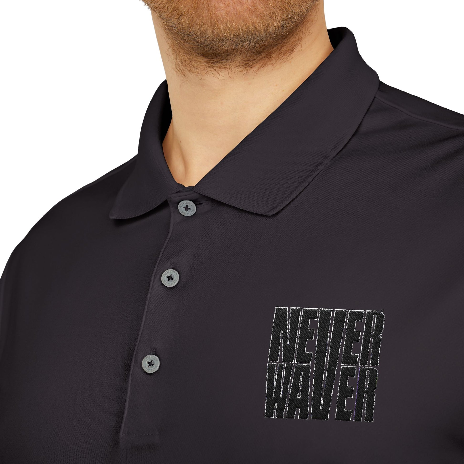 Never Waver Embroidered adidas Unisex Performance Polo - Never Waver