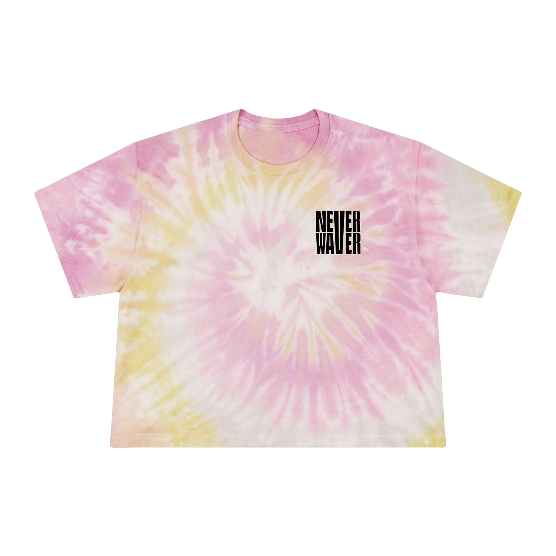 Be Yourself  Never Waver Make No Apologies Women's Tie-Dye Crop Tee - Never Waver
