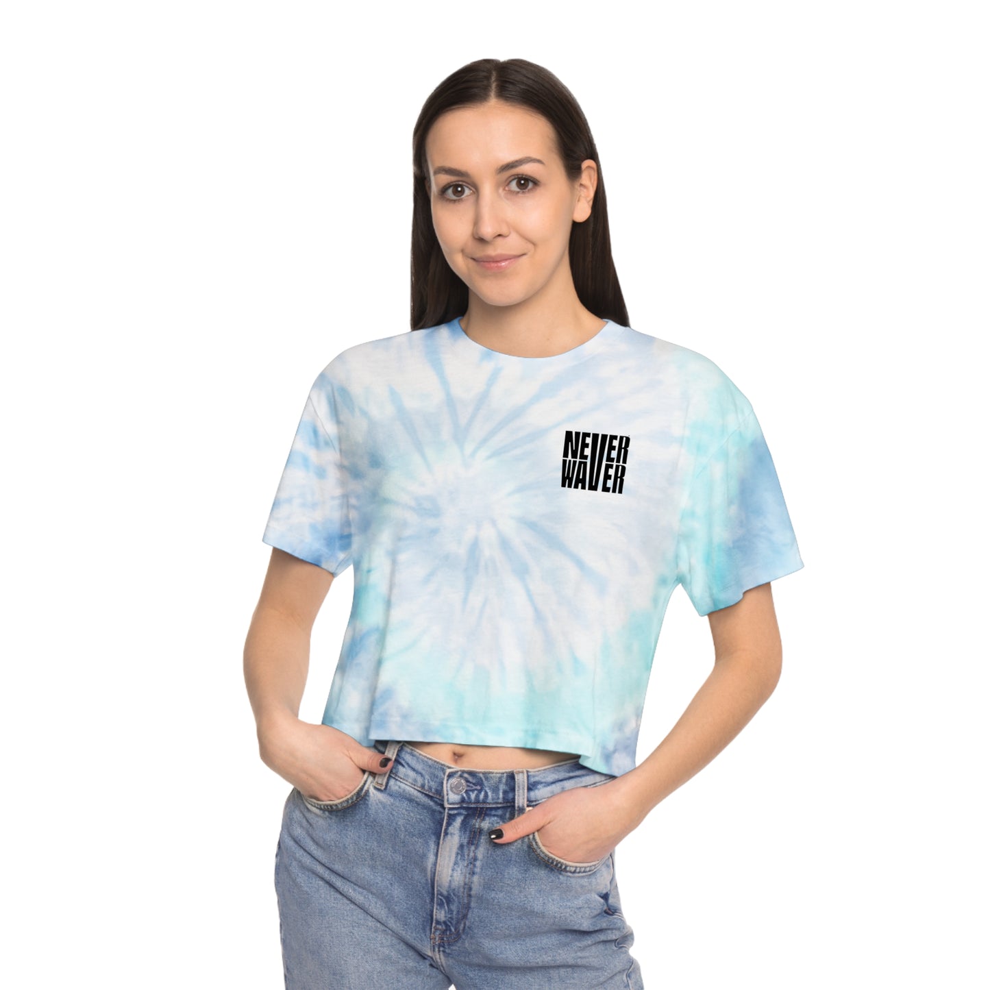 Be Yourself  Never Waver Make No Apologies Women's Tie-Dye Crop Tee - Never Waver