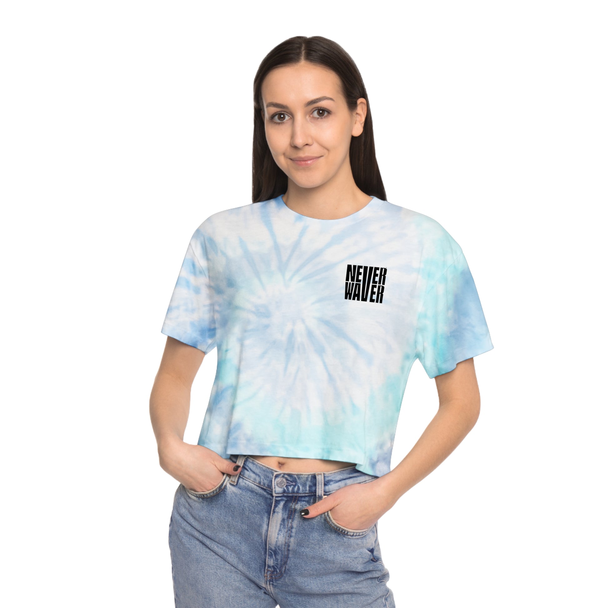 Be Yourself  Never Waver Make No Apologies Women's Tie-Dye Crop Tee - Never Waver