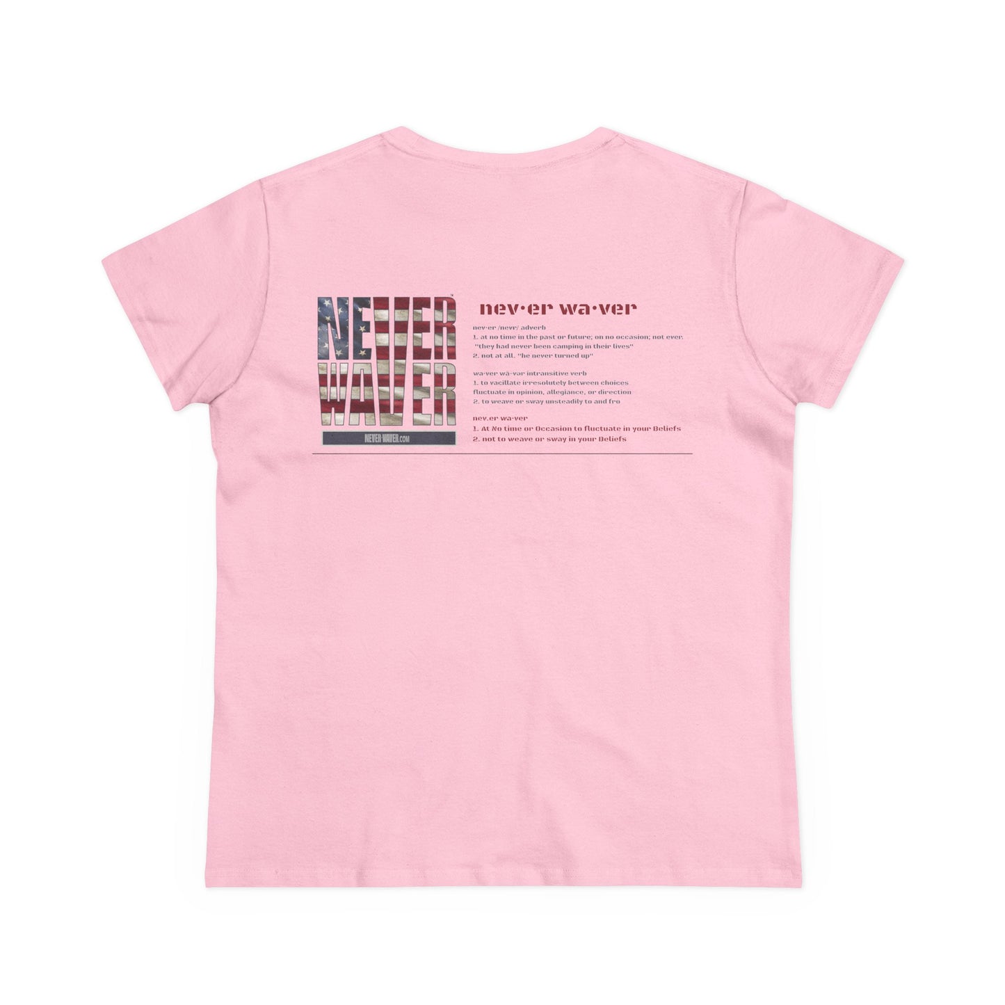Never Waver Definition Women's Midweight Cotton Tee - Never Waver