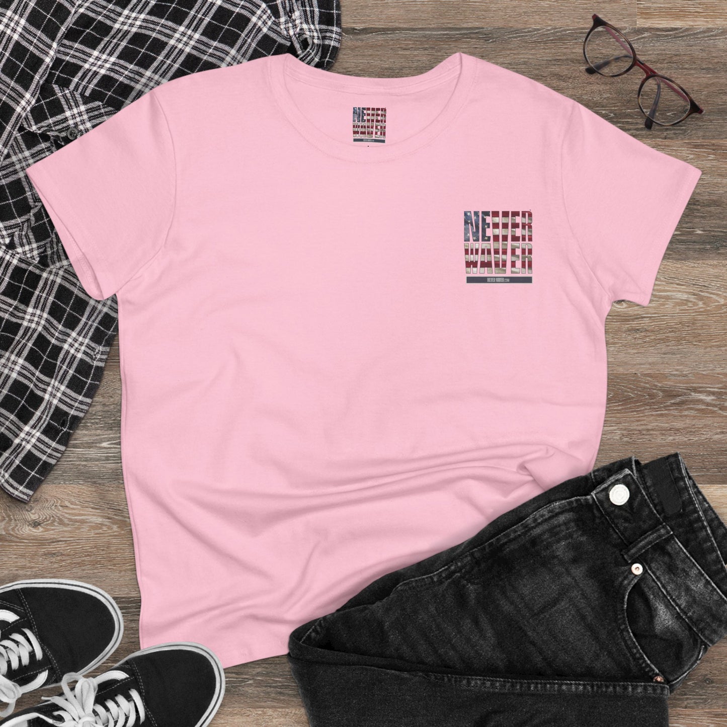 Never Waver Definition Women's Midweight Cotton Tee - Never Waver