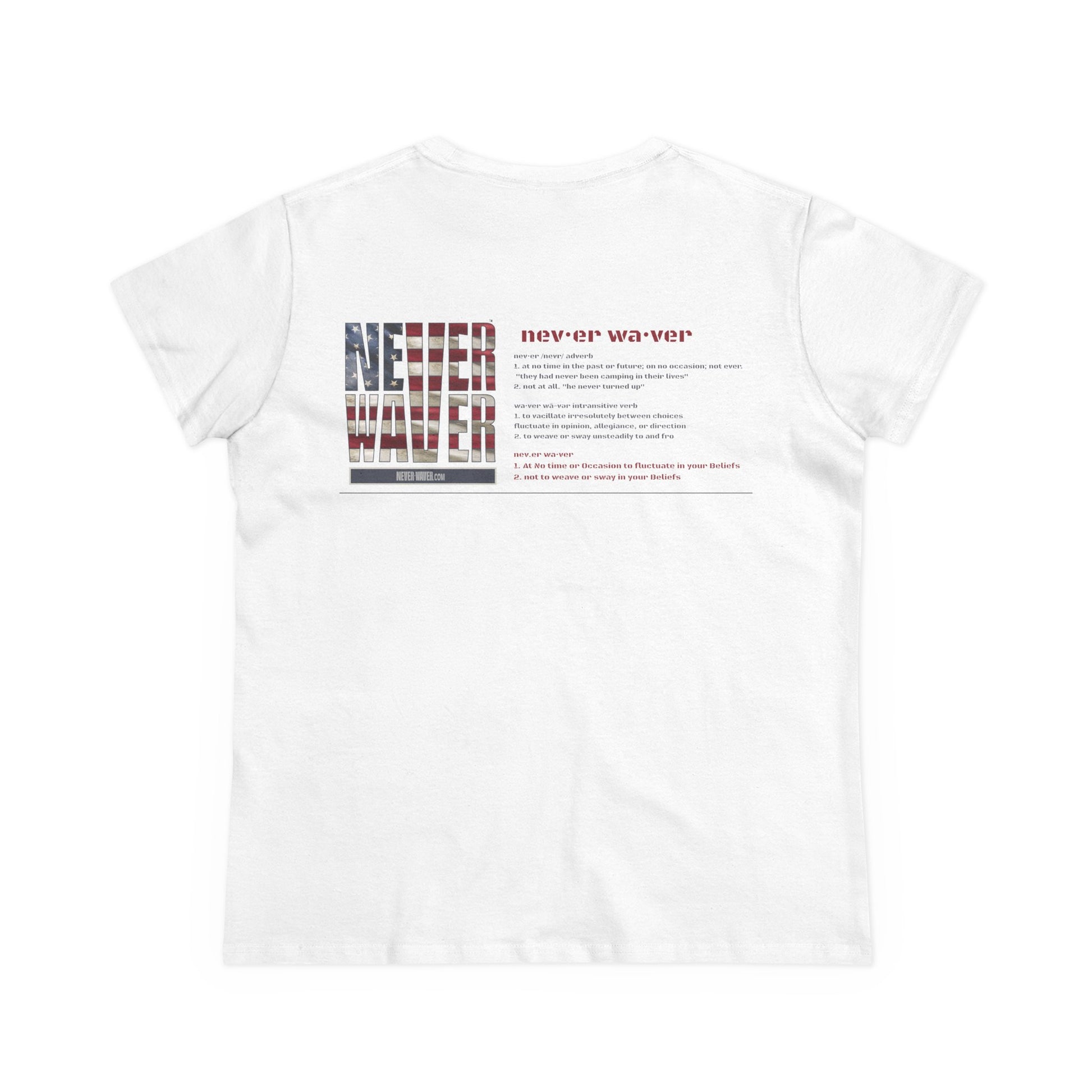 Never Waver Definition Women's Midweight Cotton Tee - Never Waver