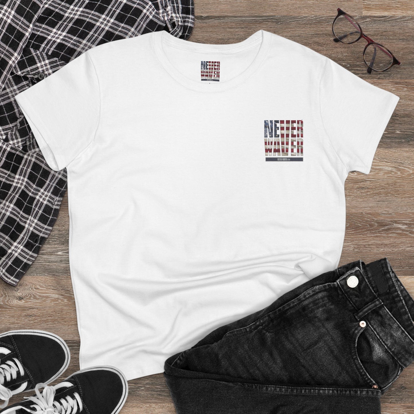 Never Waver Definition Women's Midweight Cotton Tee - Never Waver