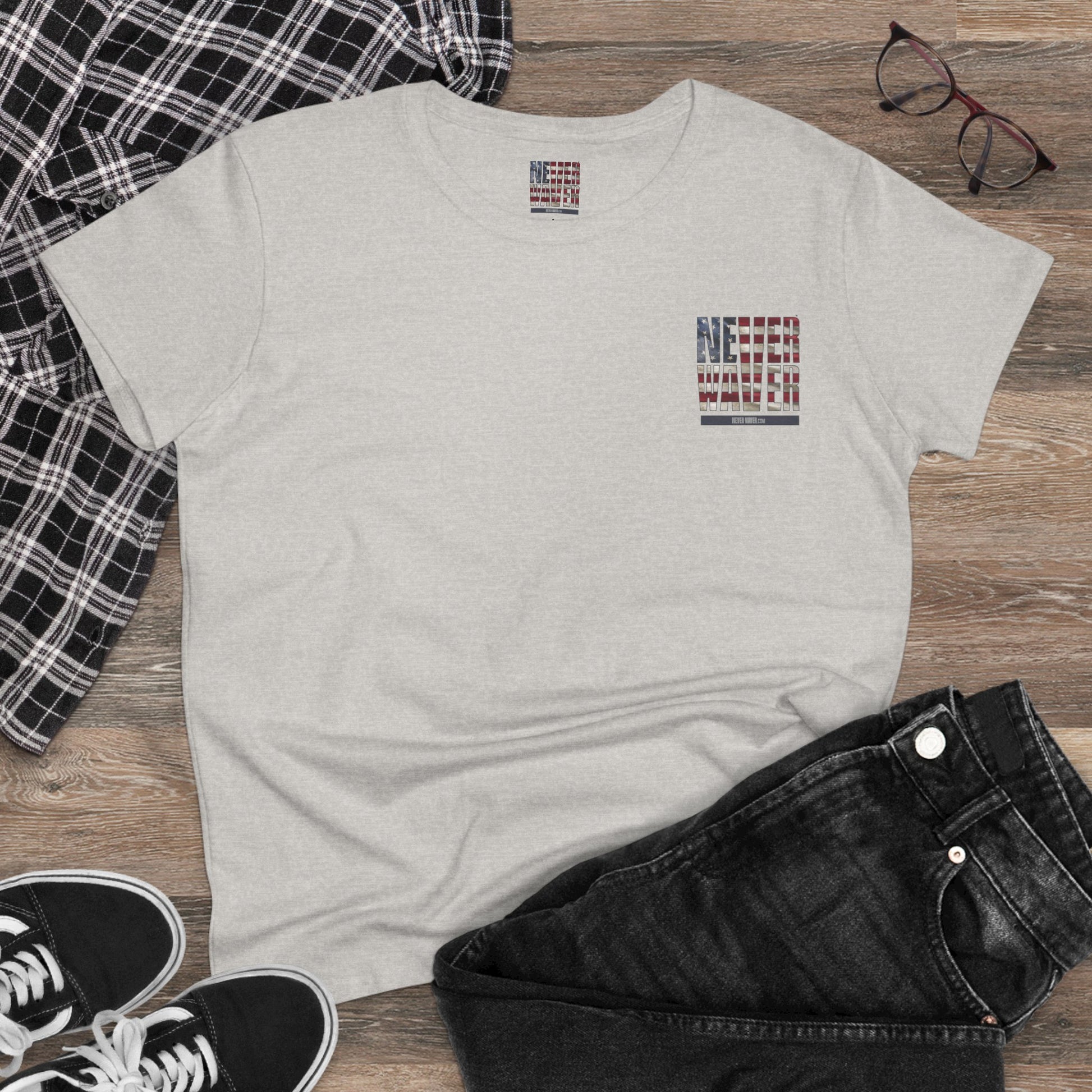 Never Waver Definition Women's Midweight Cotton Tee - Never Waver