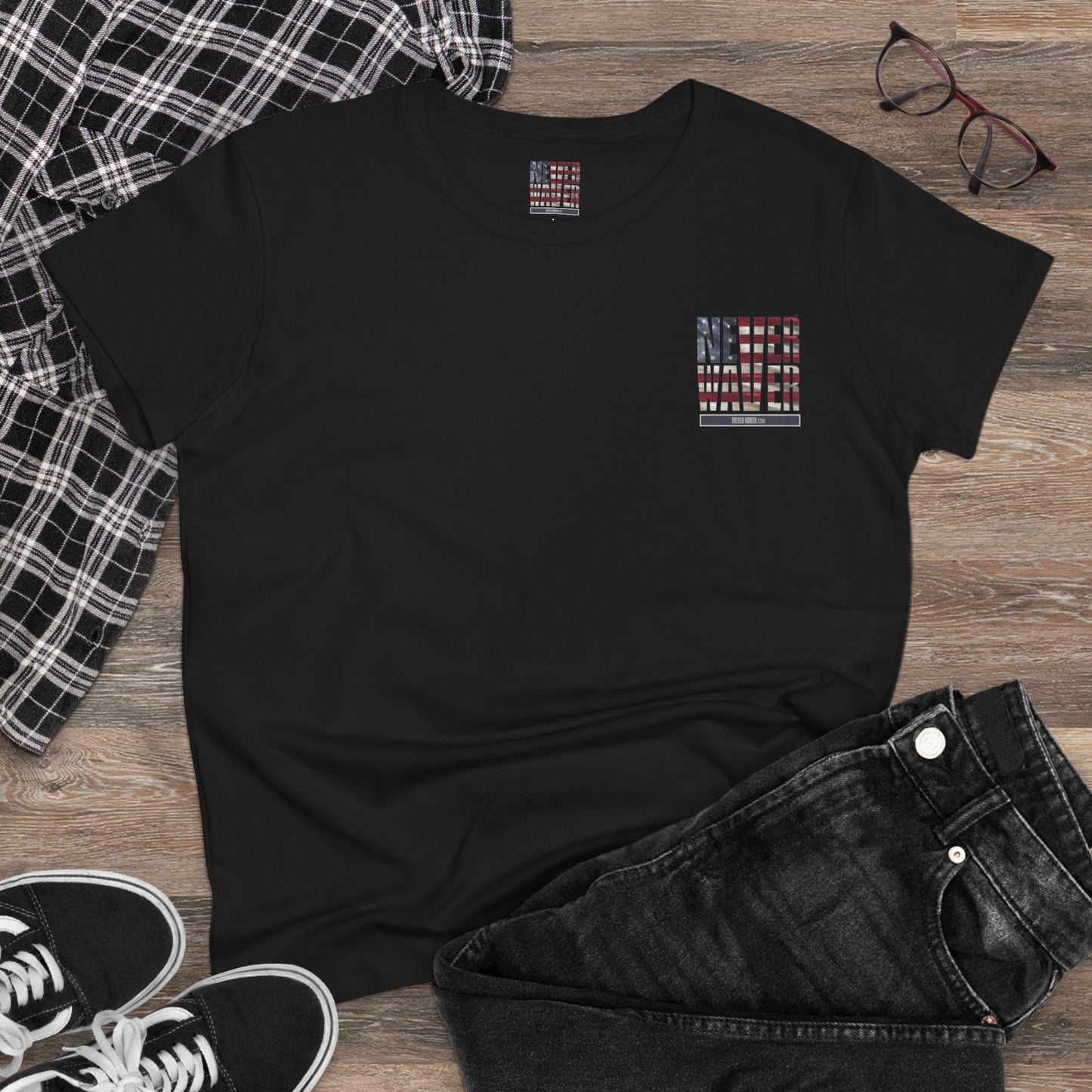 Never Waver Definition Women's Midweight Cotton Tee - Never Waver