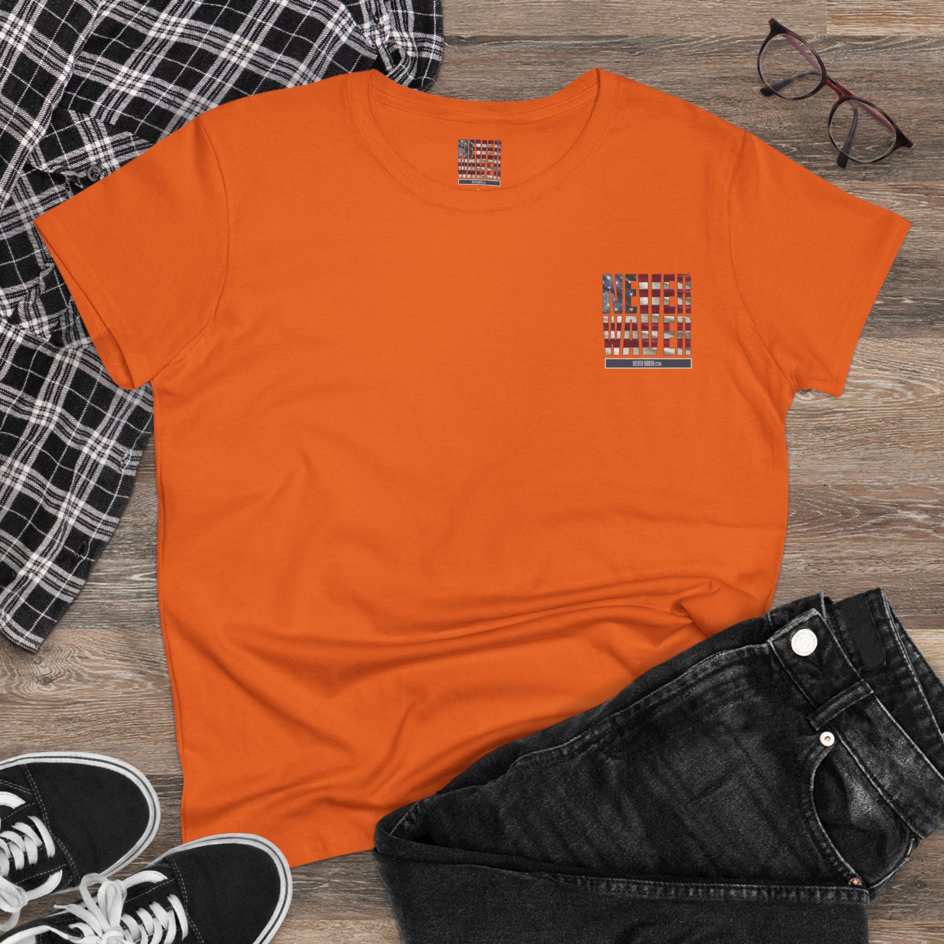 Never Waver Definition Women's Midweight Cotton Tee - Never Waver