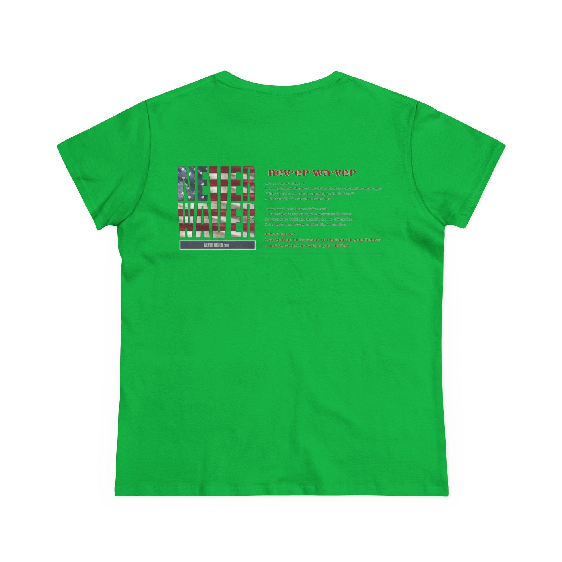 Never Waver Definition Women's Midweight Cotton Tee - Never Waver