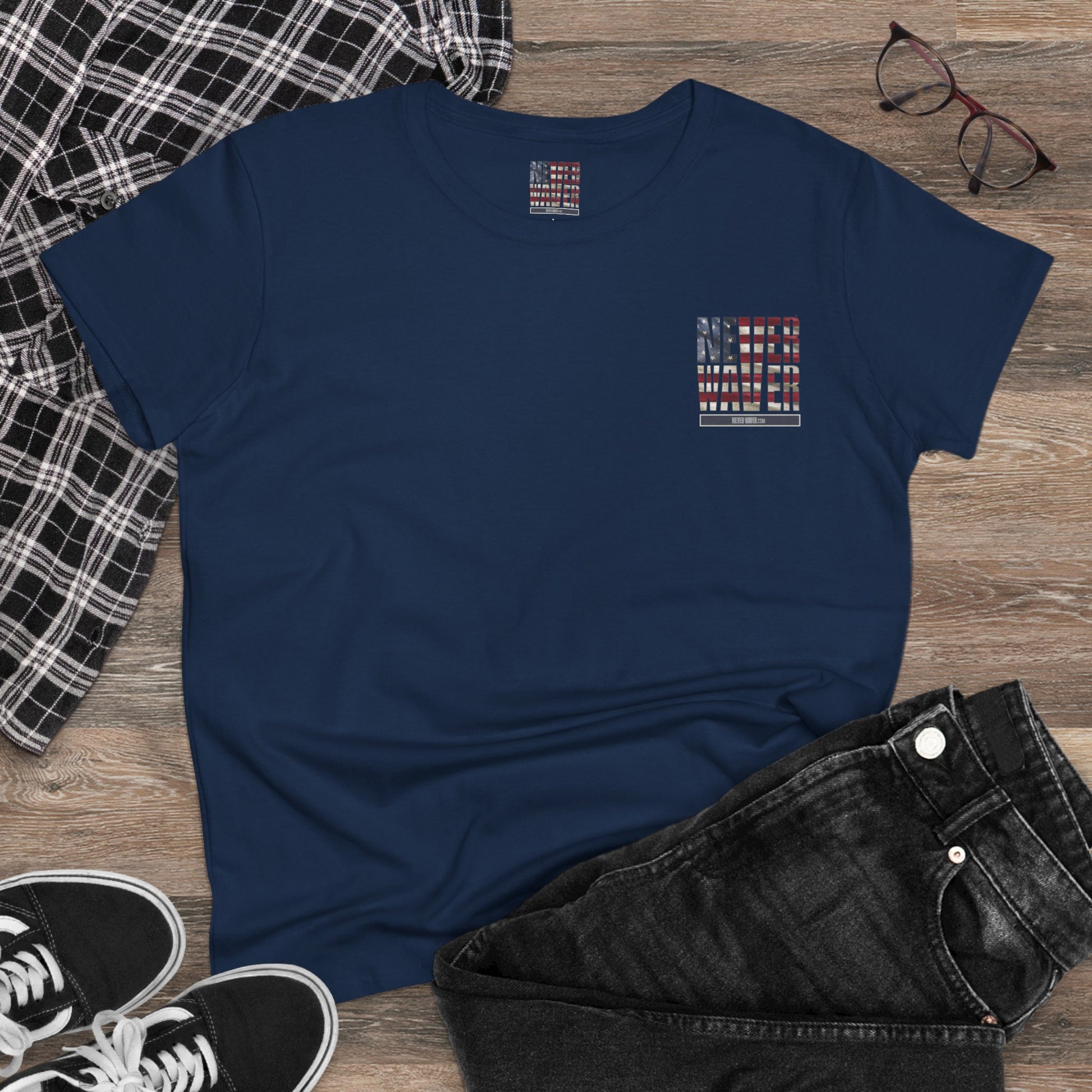 Never Waver Definition Women's Midweight Cotton Tee - Never Waver