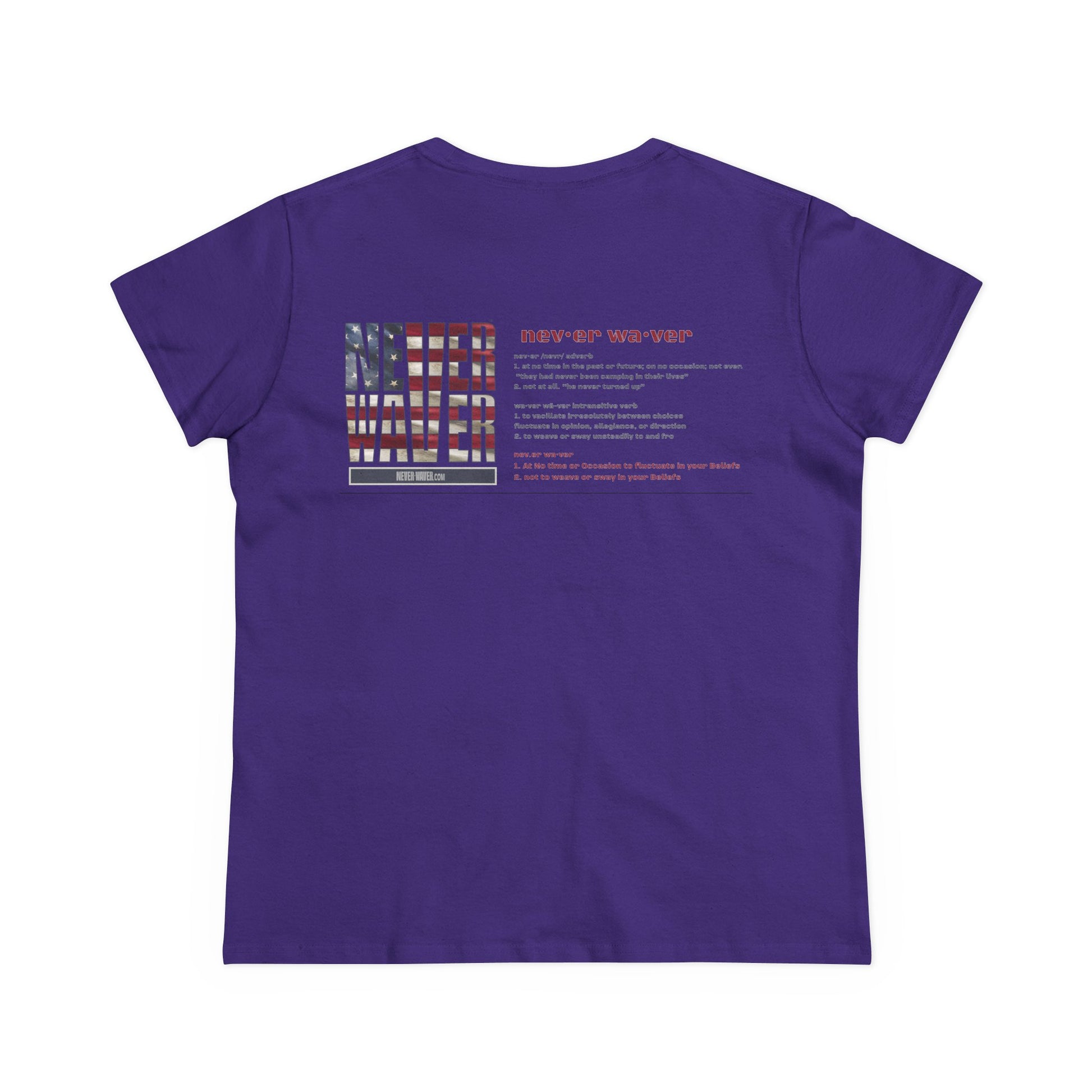 Never Waver Definition Women's Midweight Cotton Tee - Never Waver