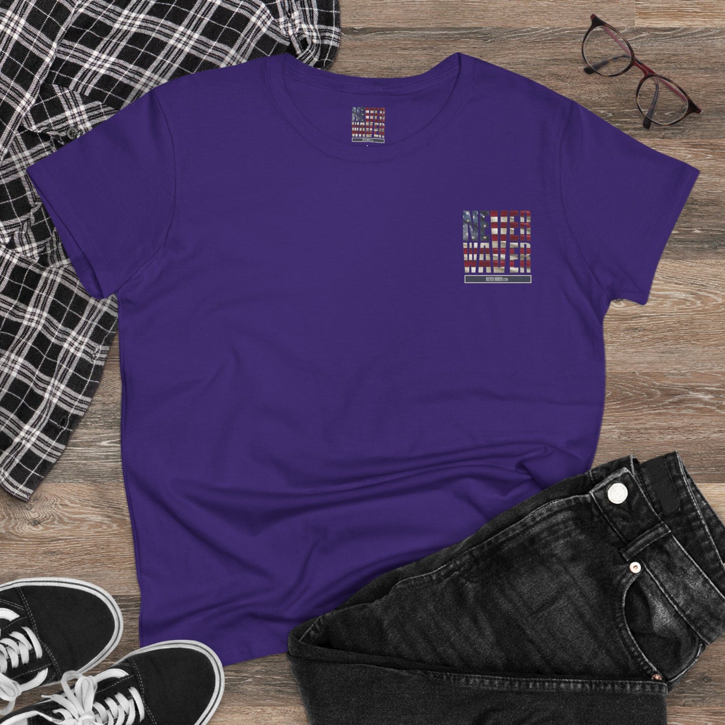 Never Waver Definition Women's Midweight Cotton Tee - Never Waver