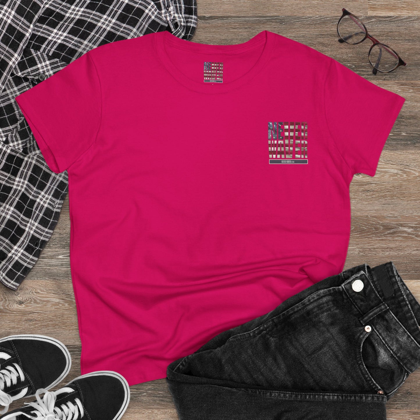 Never Waver Definition Women's Midweight Cotton Tee - Never Waver