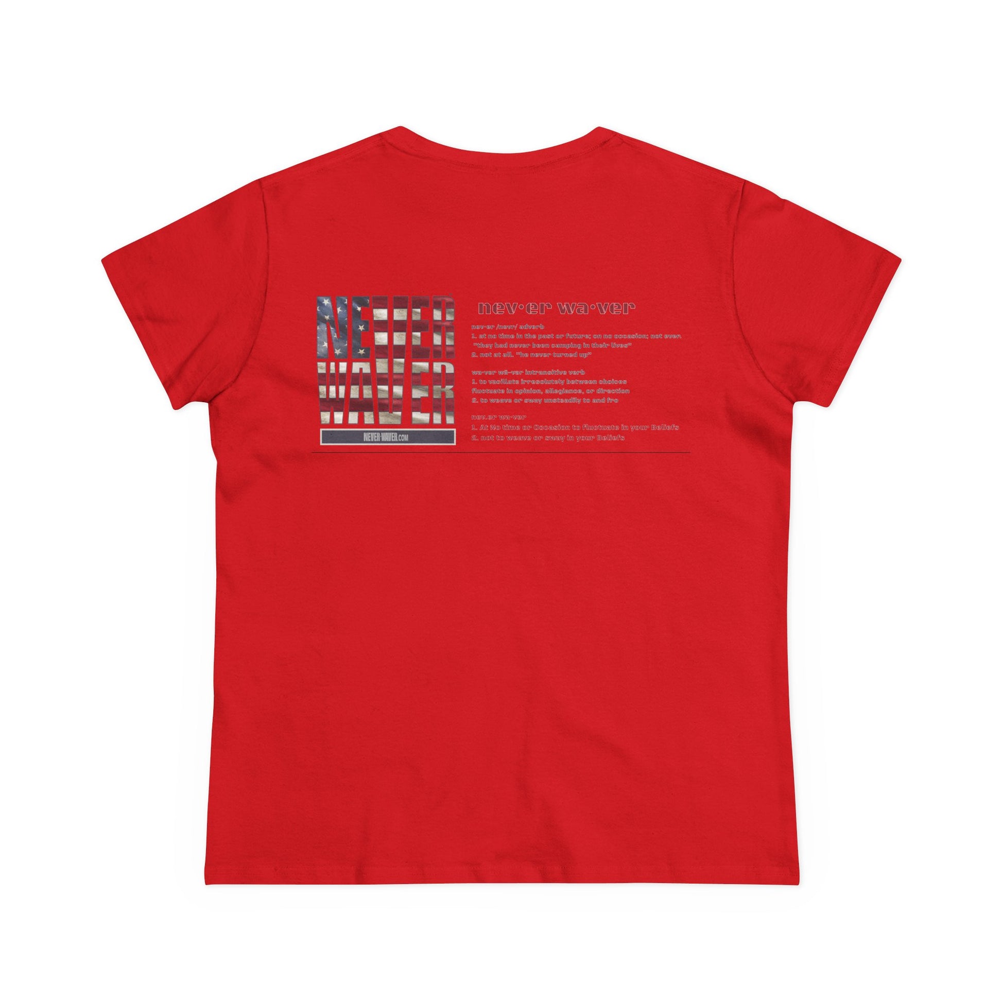Never Waver Definition Women's Midweight Cotton Tee - Never Waver