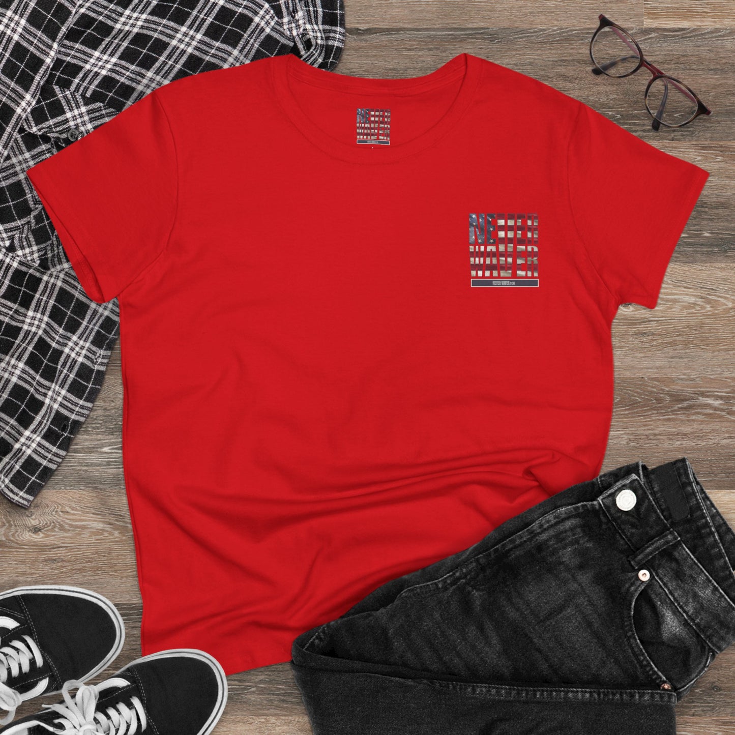 Never Waver Definition Women's Midweight Cotton Tee - Never Waver
